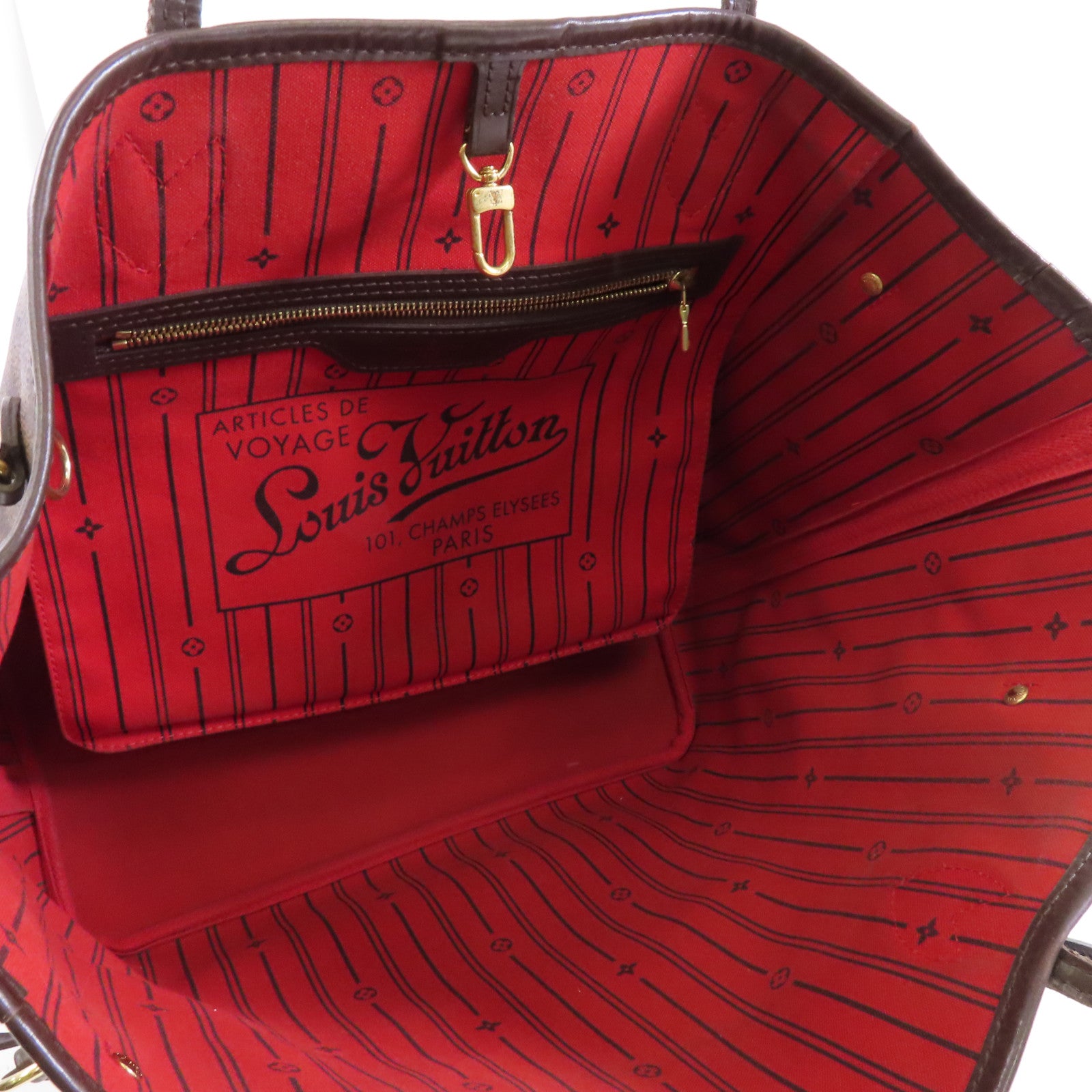 LOUIS VUITTON 【激減優惠】Damier Neverfull PM金扣肩背袋啡色
