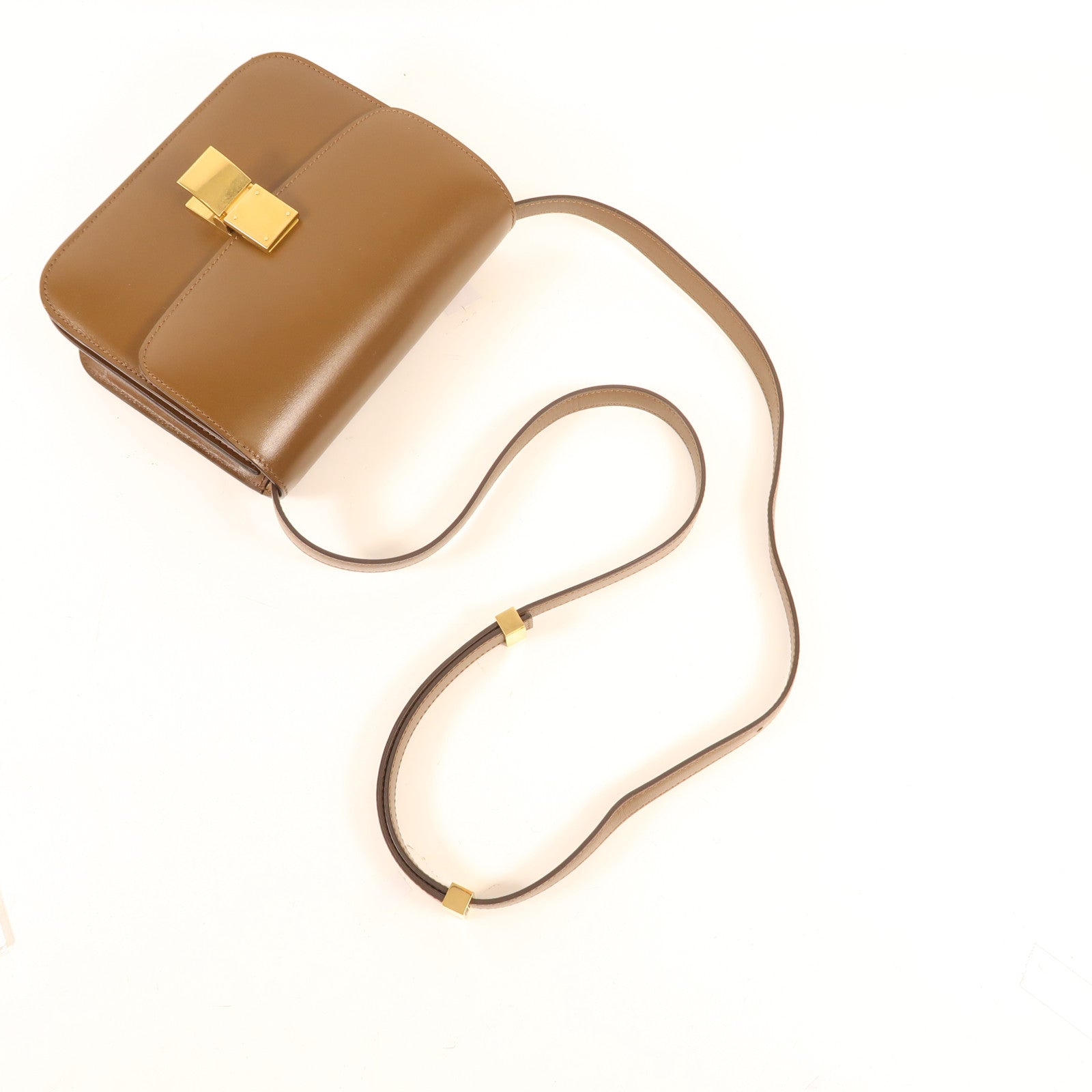 CELINE 牛皮皮革Teen Classic Box金扣肩背袋