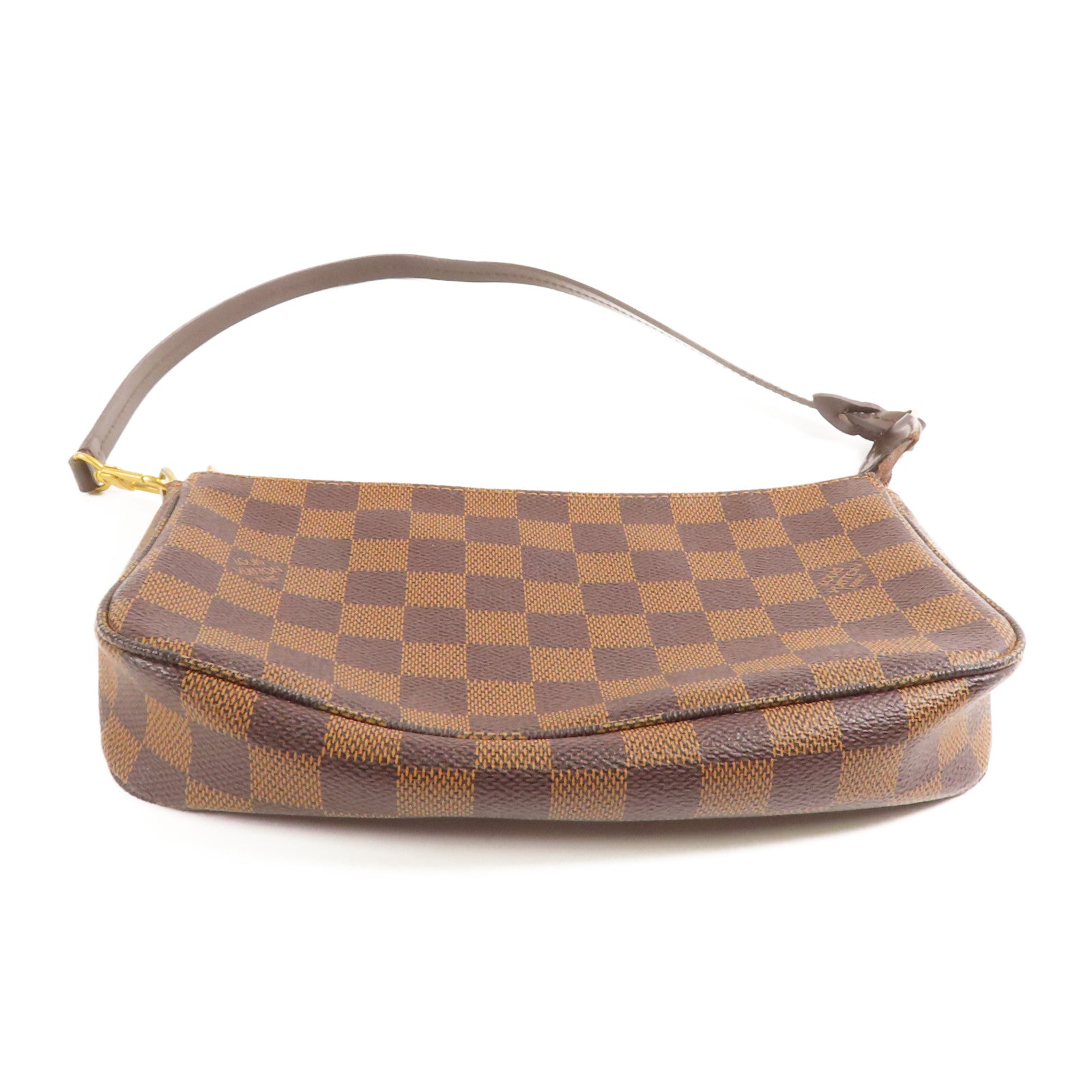 LOUIS VUITTON Damier Pochette Accessoires金扣手挽袋