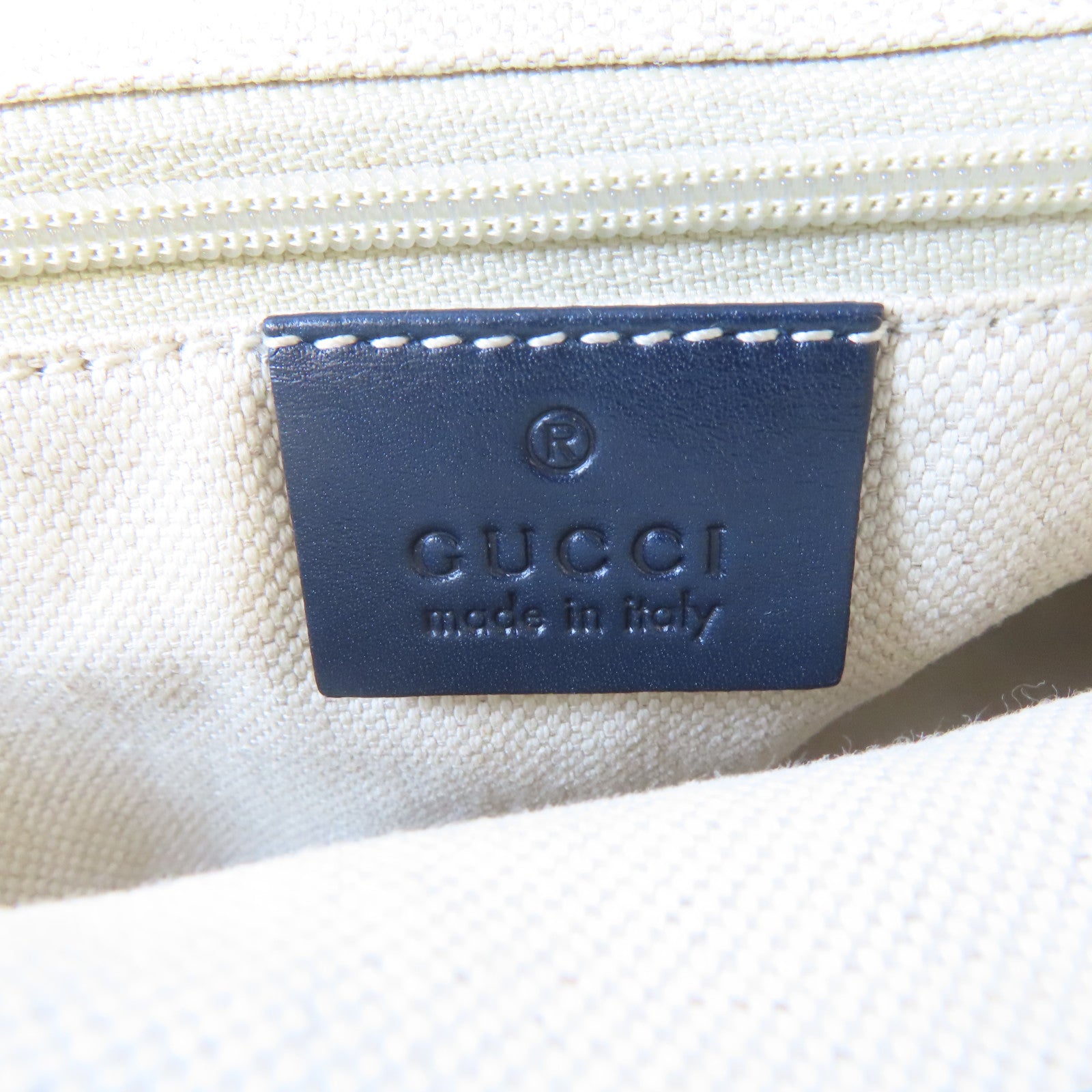 GUCCI 【激減優惠】帆布GG Sukey Canvas Handbag金扣肩背袋啡色/藍色