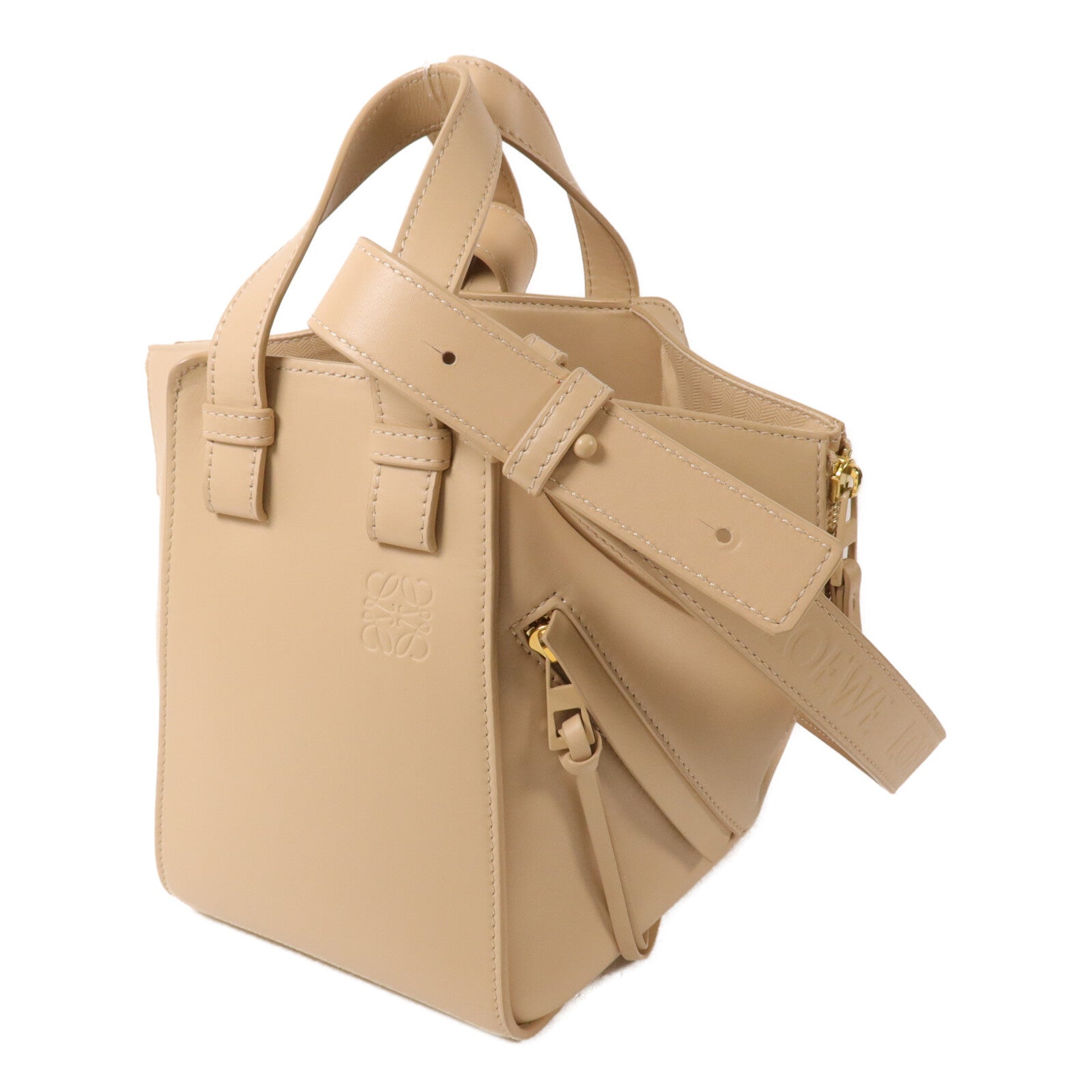 LOEWE 牛皮皮革Hammock Compact手挽肩背兩用袋