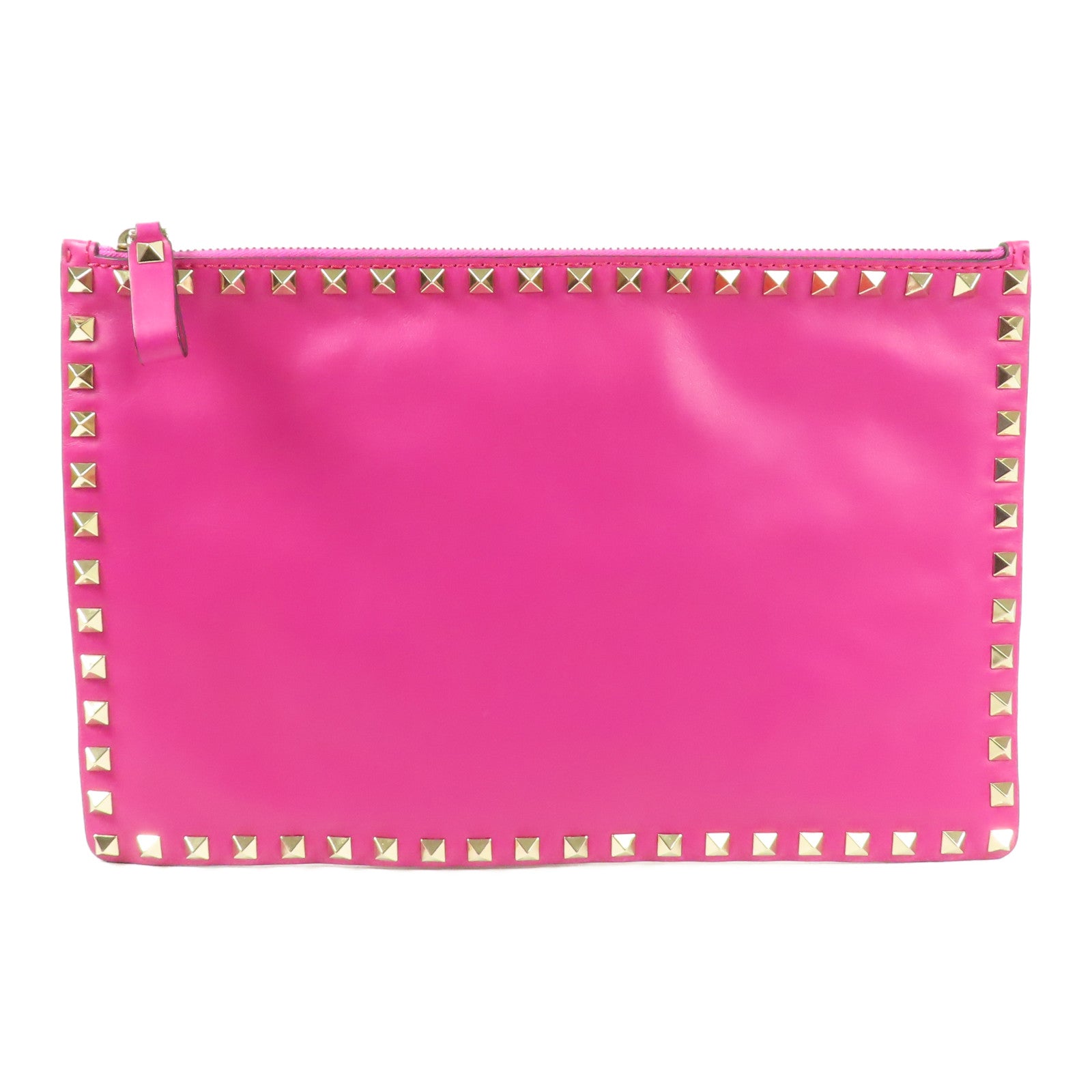 Valentino 牛皮皮革Hand Bag金扣手拿包