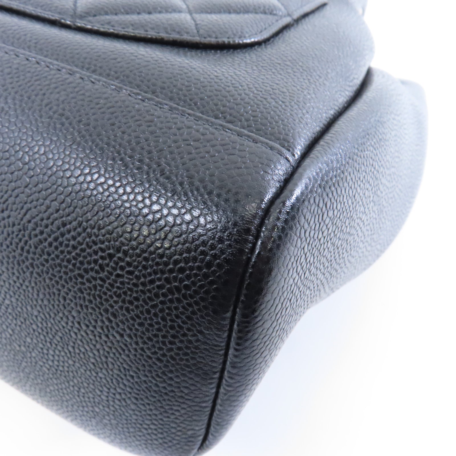 CHANEL Caviar皮革Affinity Bucket金扣鏈帶肩背袋黑色
