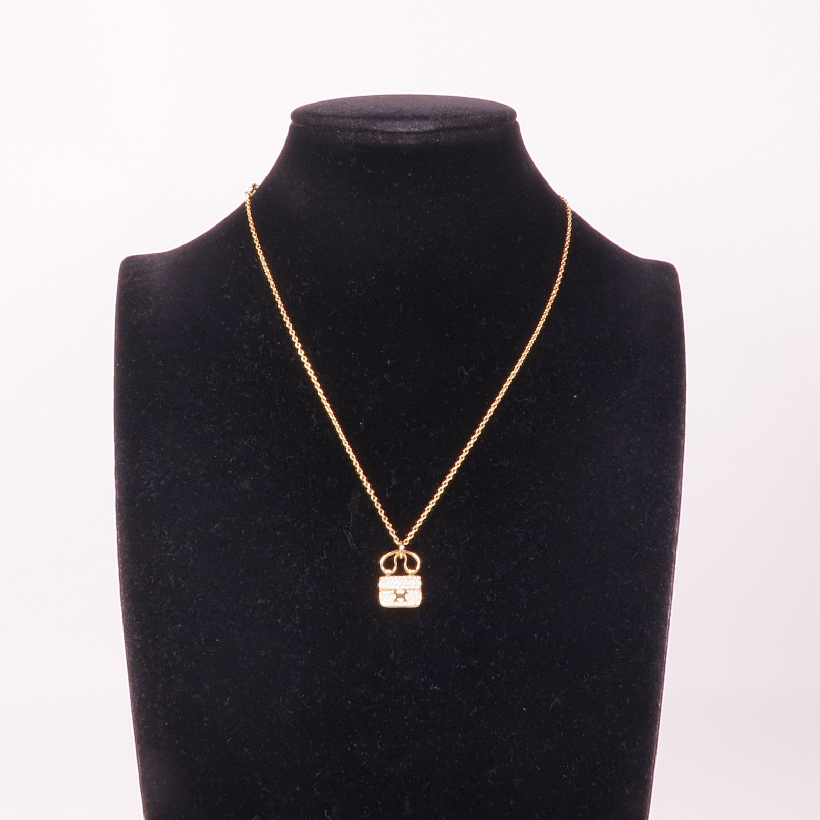 HERMES Constance Necklace 18K Pink Gold Diamond