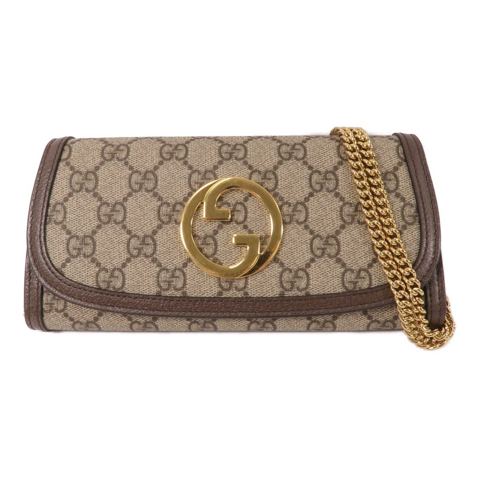 GUCCI 塗層帆布Blondie Wallet With Chain鏈帶肩背袋