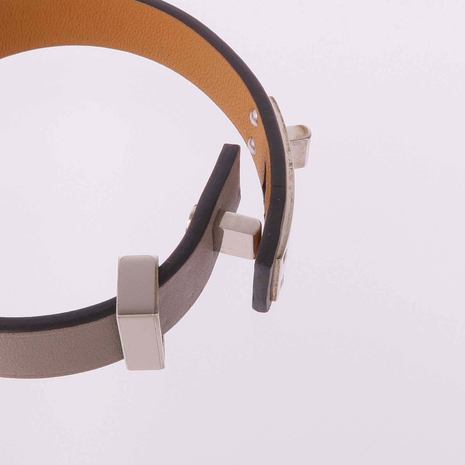 HERMES Swift皮革Mini Dog Bracelet銀扣手帶