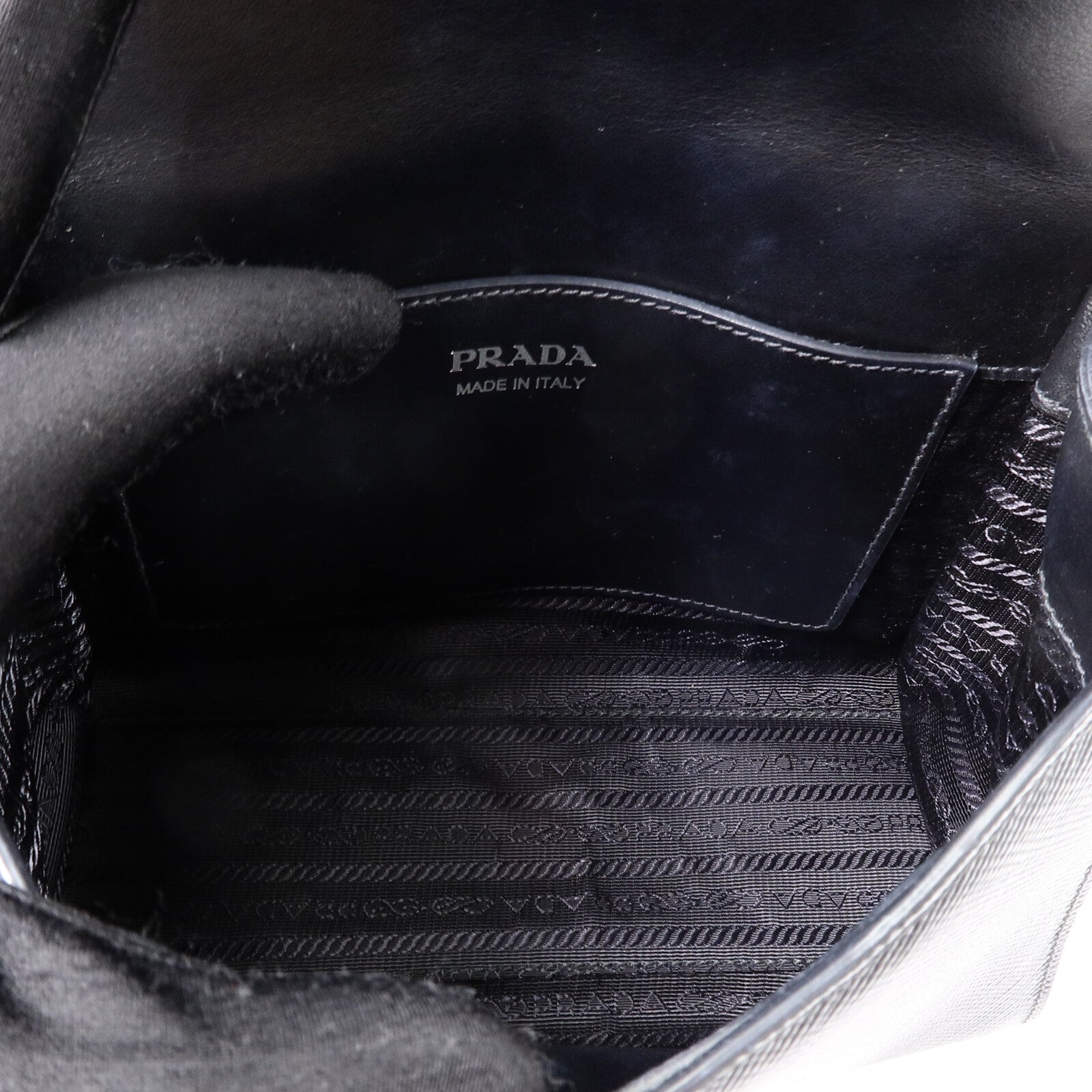 PRADA Saffiano Monochrome鏈帶肩背袋