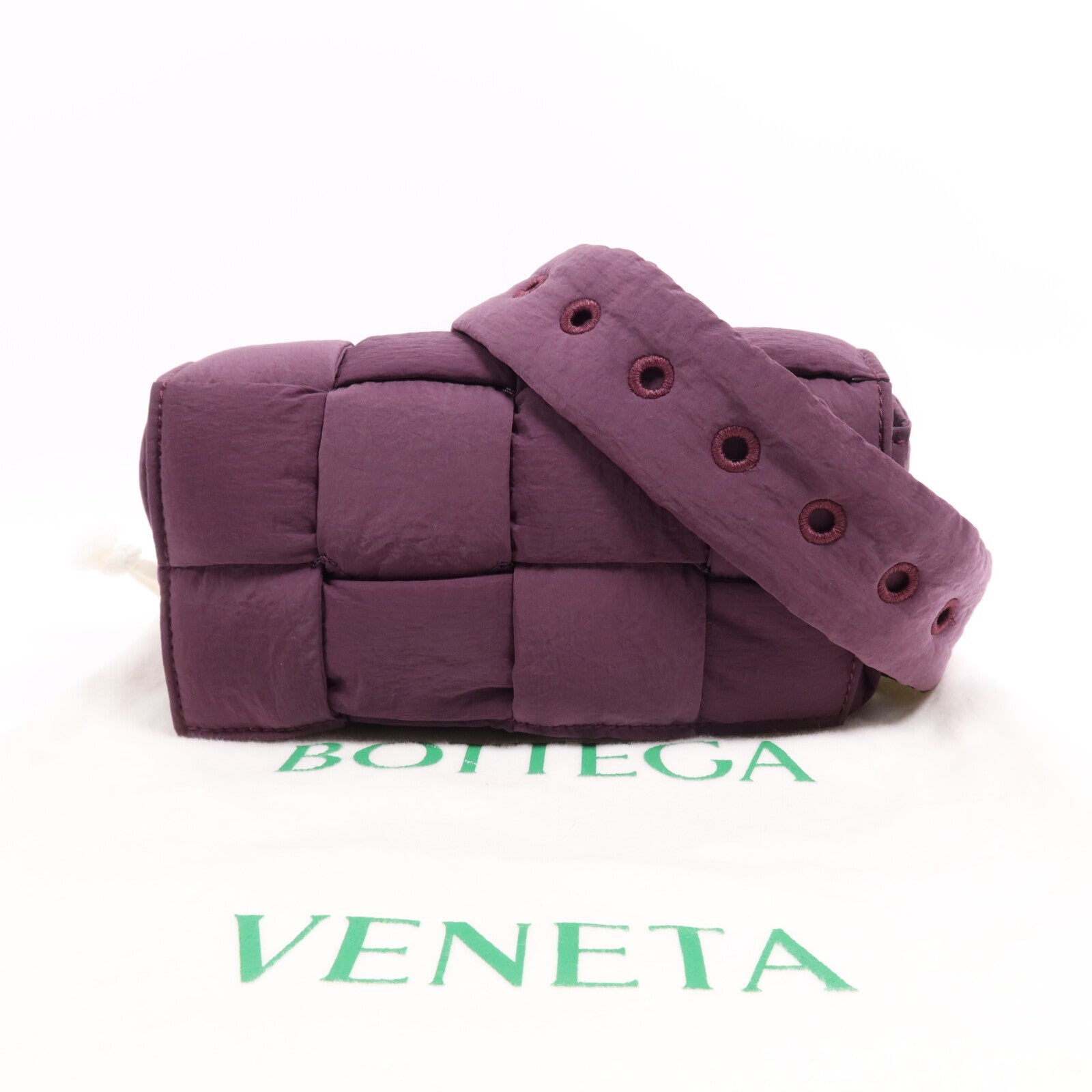 BOTTEGA VENETA 帆布Padded Tech Mini銀扣腰包