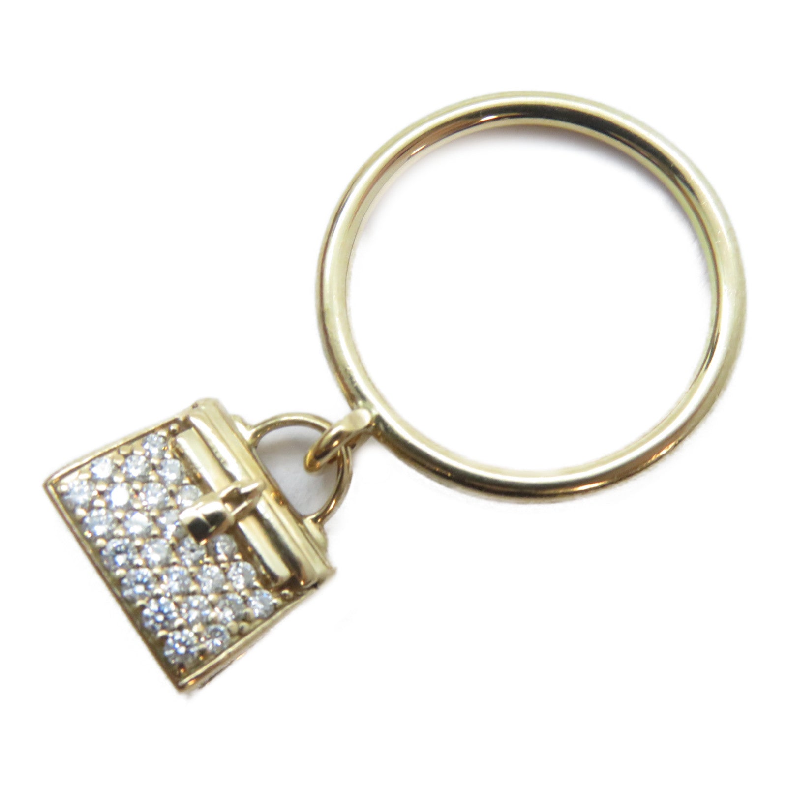 HERMES 18K玫瑰金Diamond Amulettes Kelly Ring鑽石戒指HERMES#51/US#5.5
