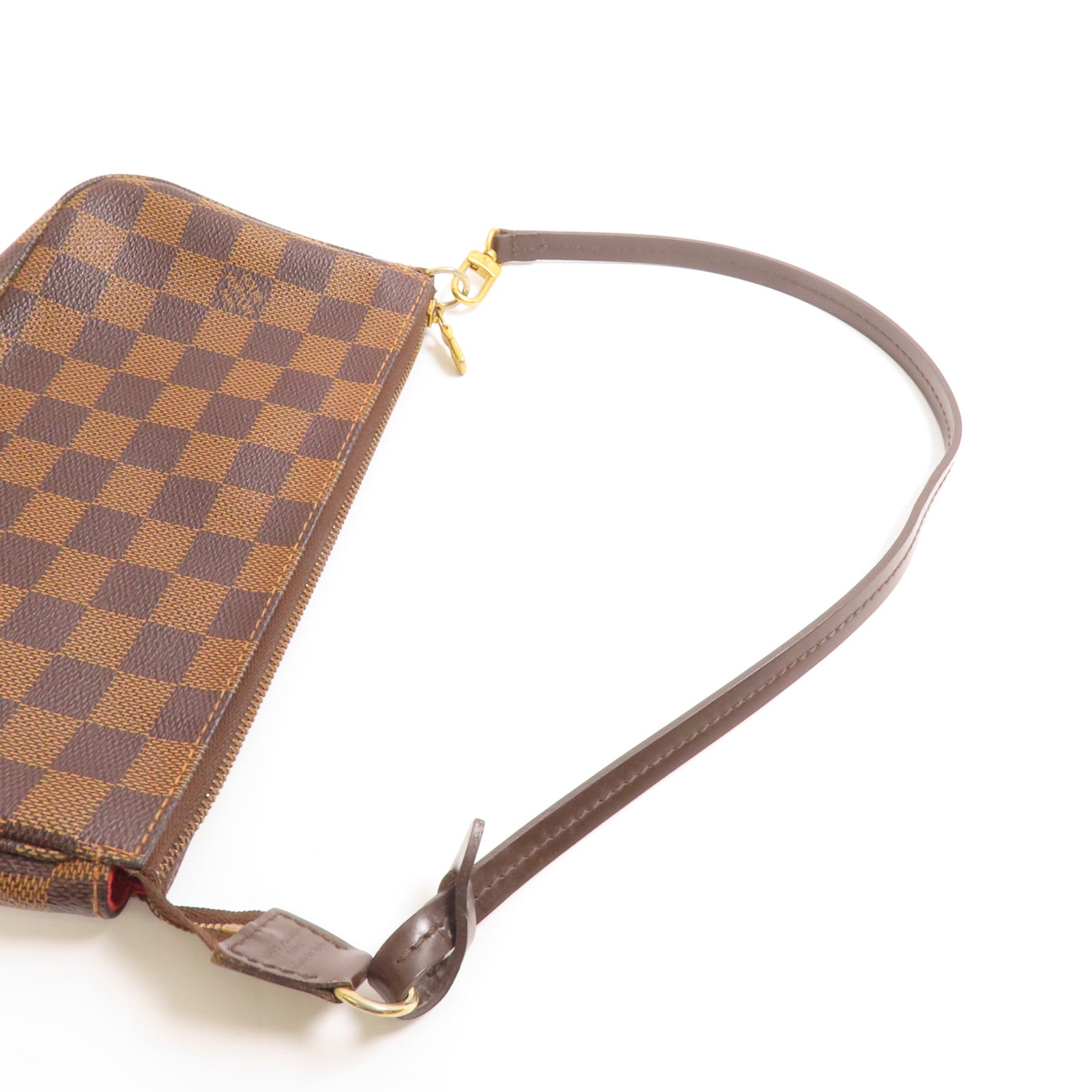 LOUIS VUITTON Damier Pochette Accessoires金扣手挽袋