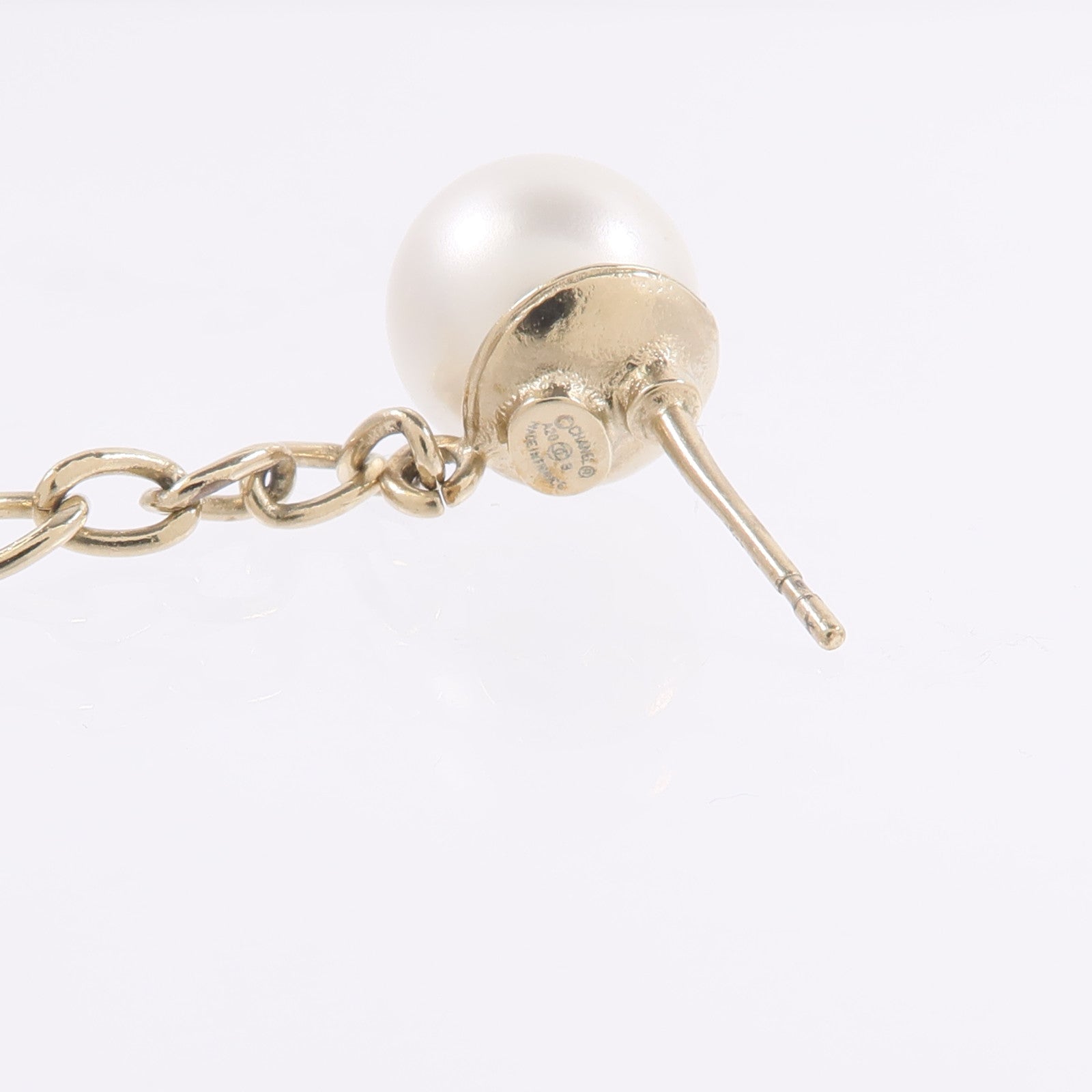 CHANEL 金屬CC Crystal Dangle Piercing Earrings耳環