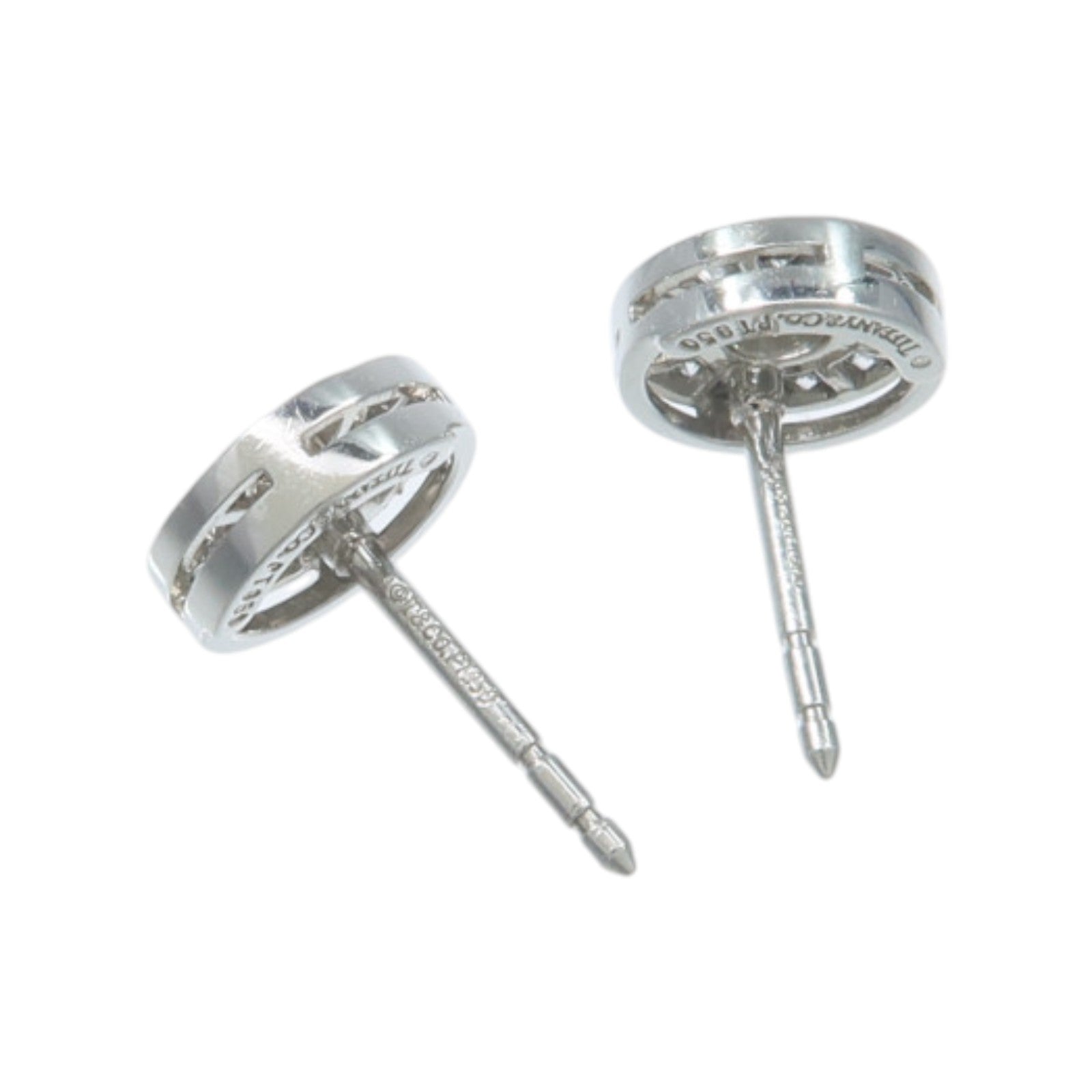 TIFFANY＆CO PT950鉑金Diamond Circle Earrings鑽石耳環