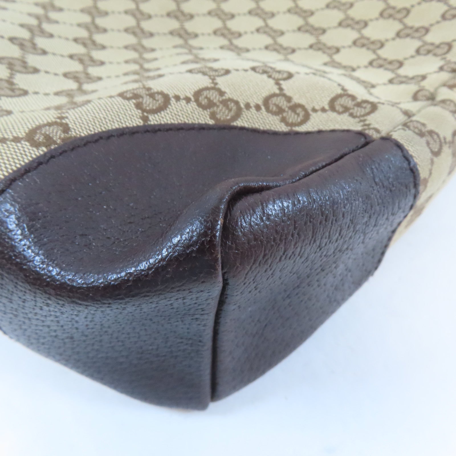GUCCI 帆布Shoulder Bag銀扣肩背袋啡色