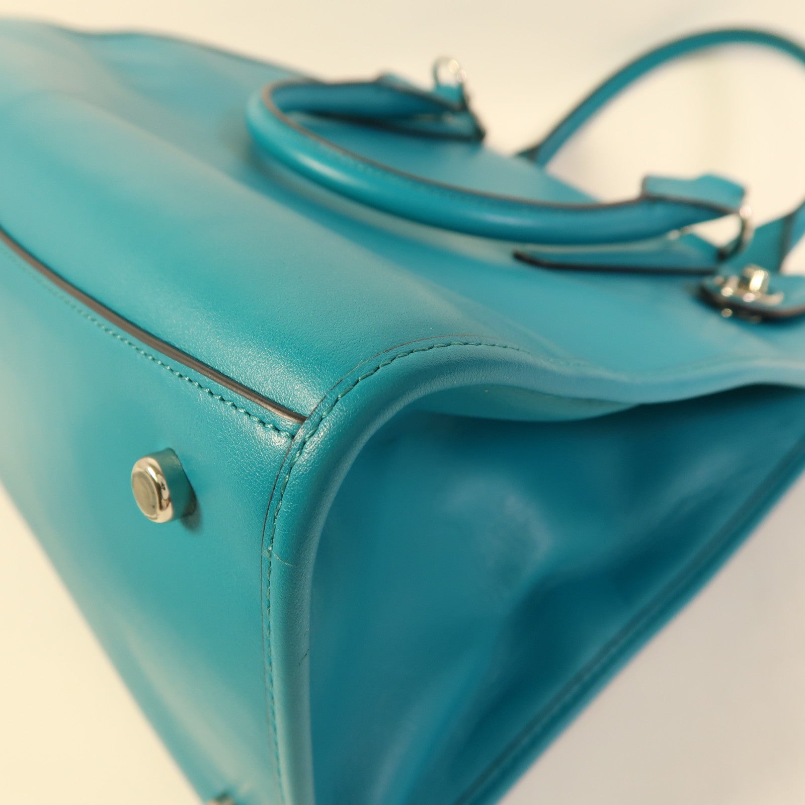 COACH 牛皮皮革2 Way Shoulder銀扣手挽肩背兩用袋