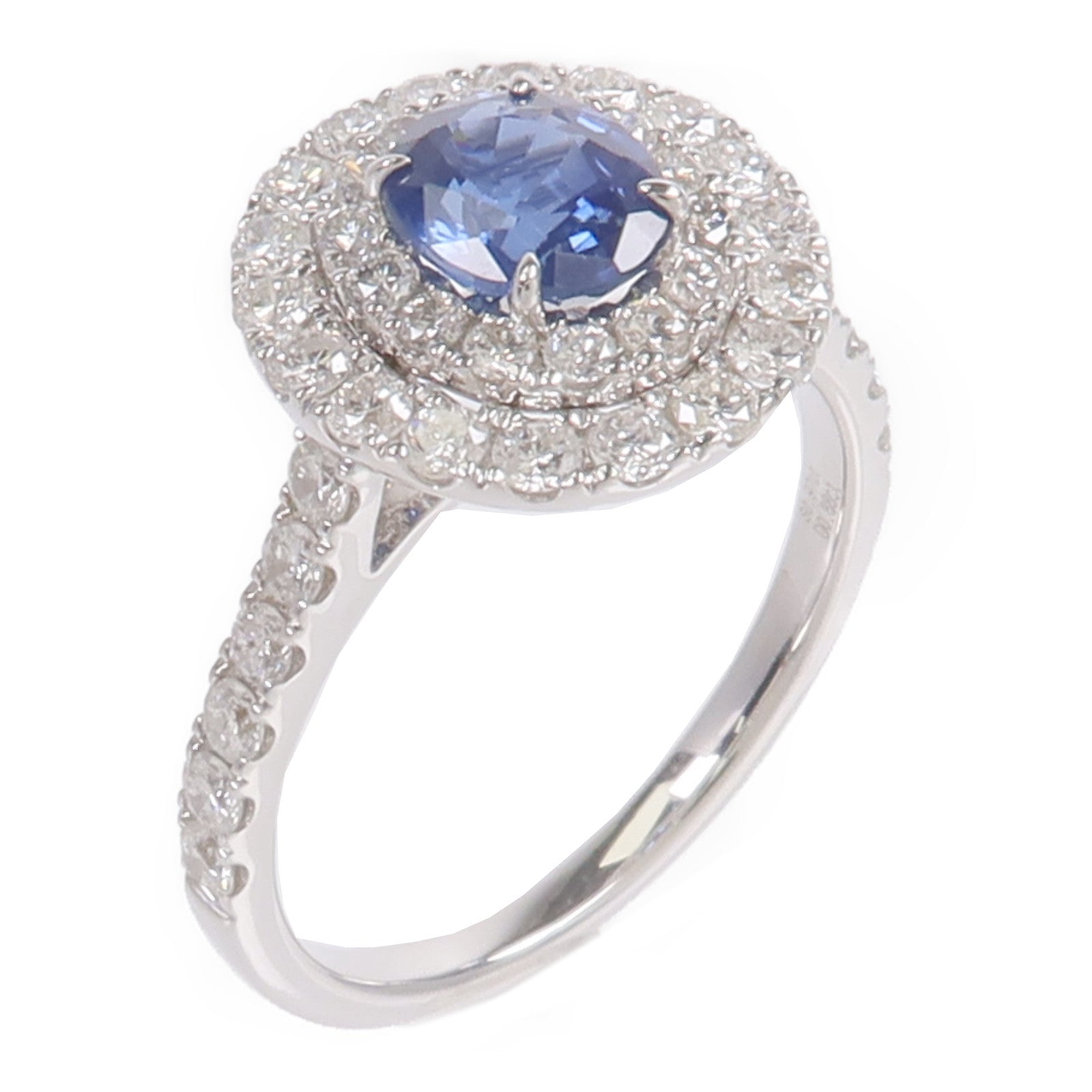 JEWELRY 18K白金Sapphire Diamond Ring藍寶石/鑽石戒指