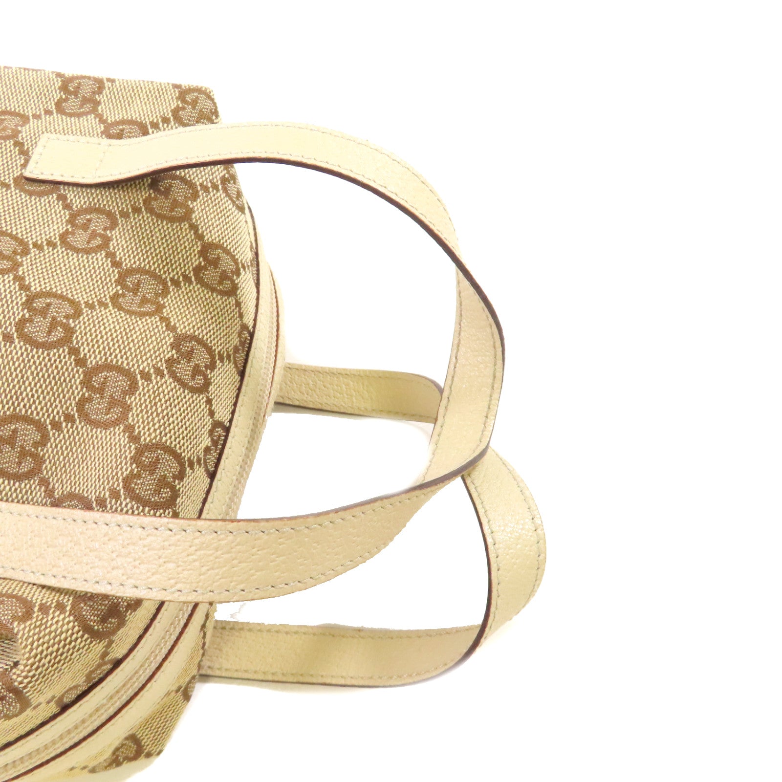 GUCCI GG帆布Hand Bag金扣手挽袋啡色