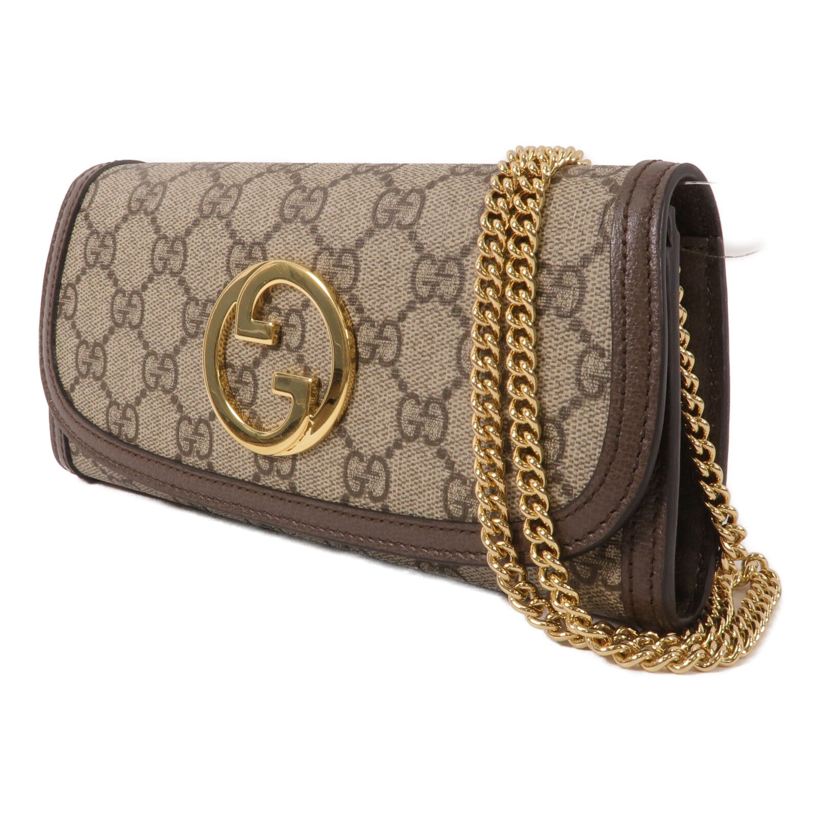 GUCCI 塗層帆布Blondie Wallet With Chain鏈帶肩背袋