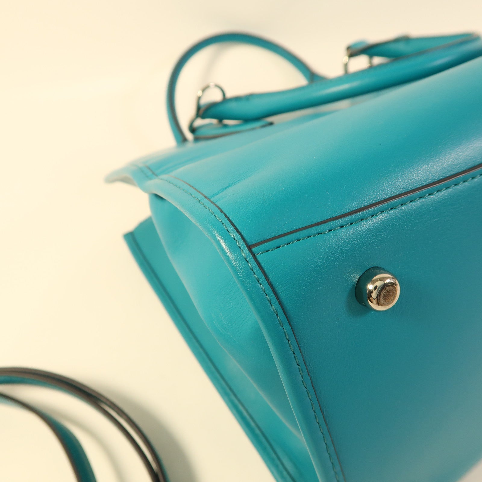 COACH 牛皮皮革2 Way Shoulder銀扣手挽肩背兩用袋