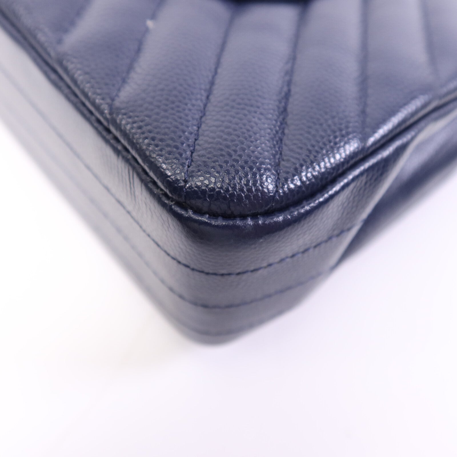 CHANEL 牛皮皮革Classic Flap Chevron銀扣鏈帶肩背袋