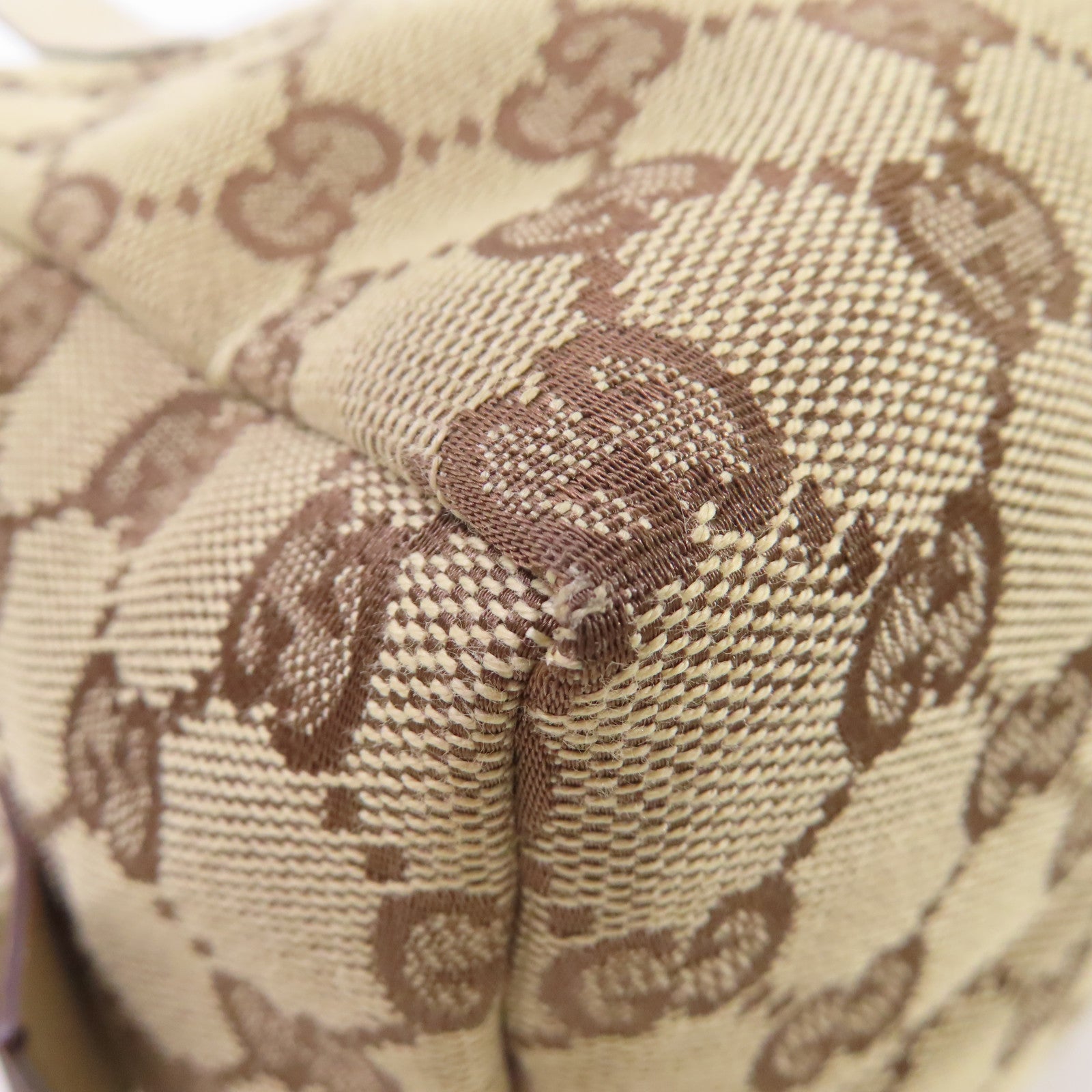 GUCCI GG帆布Hand Bag金扣手挽袋啡色