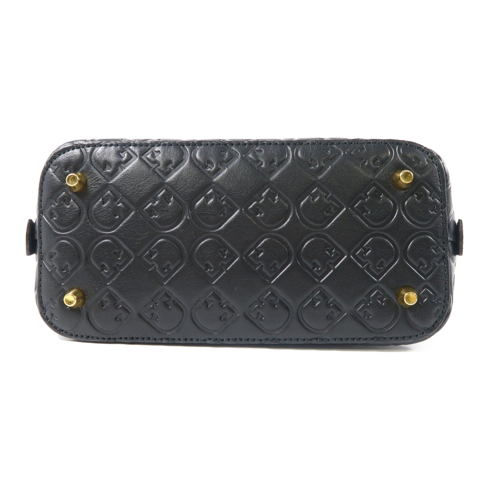 Furla 牛皮皮革2Way Bag金扣手挽肩背兩用袋黑色