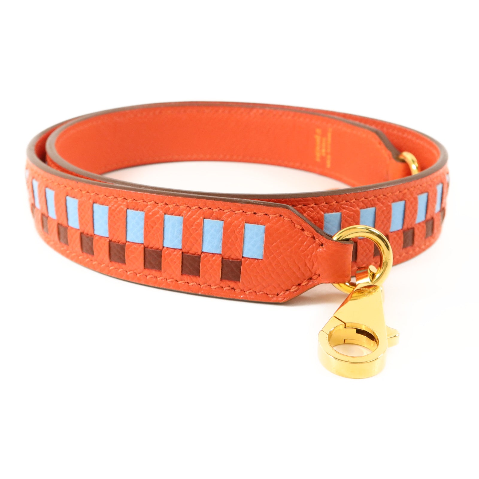 HERMES Epsom皮革Shoulder Strap 70cm金扣肩帶