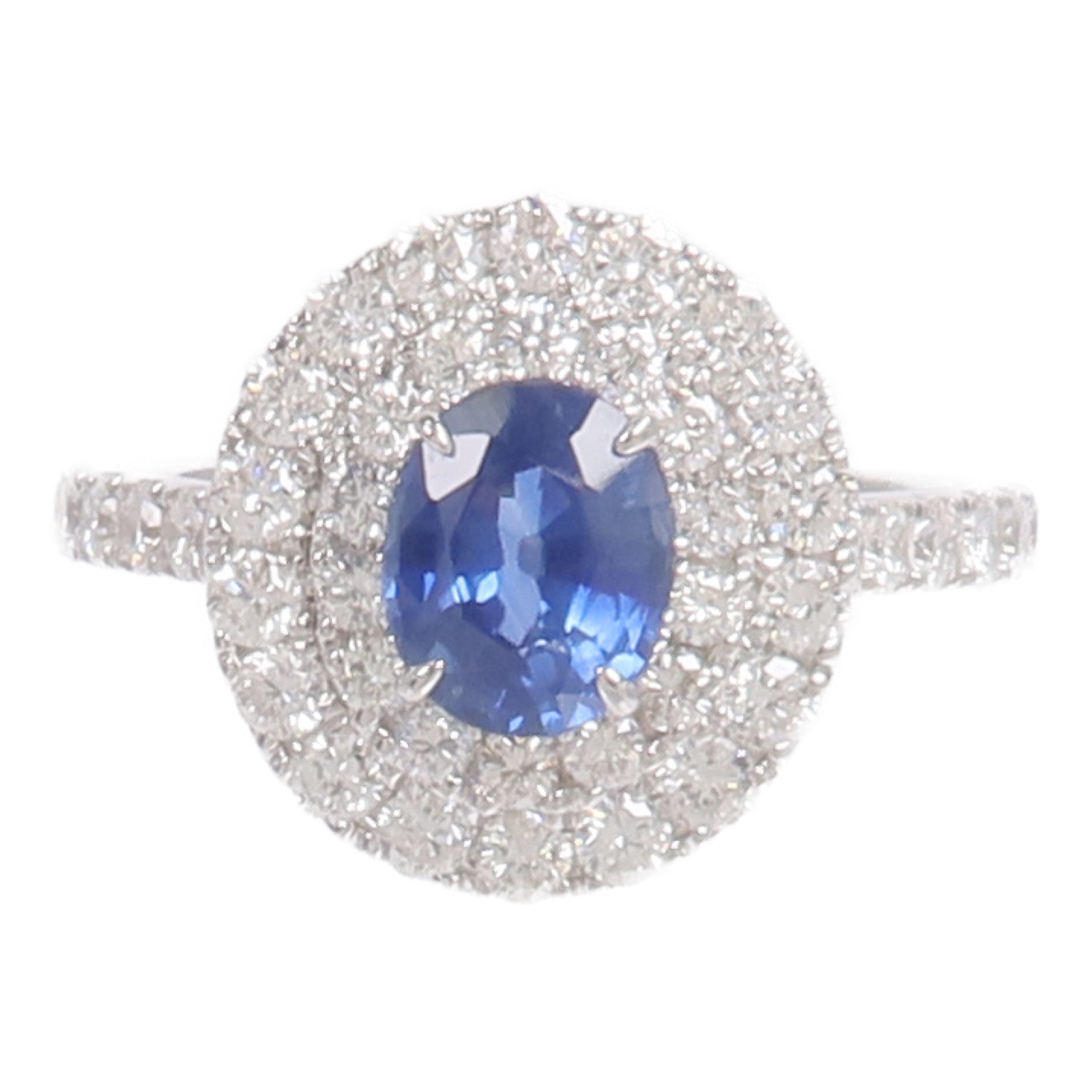 JEWELRY 18K白金Sapphire Diamond Ring藍寶石/鑽石戒指