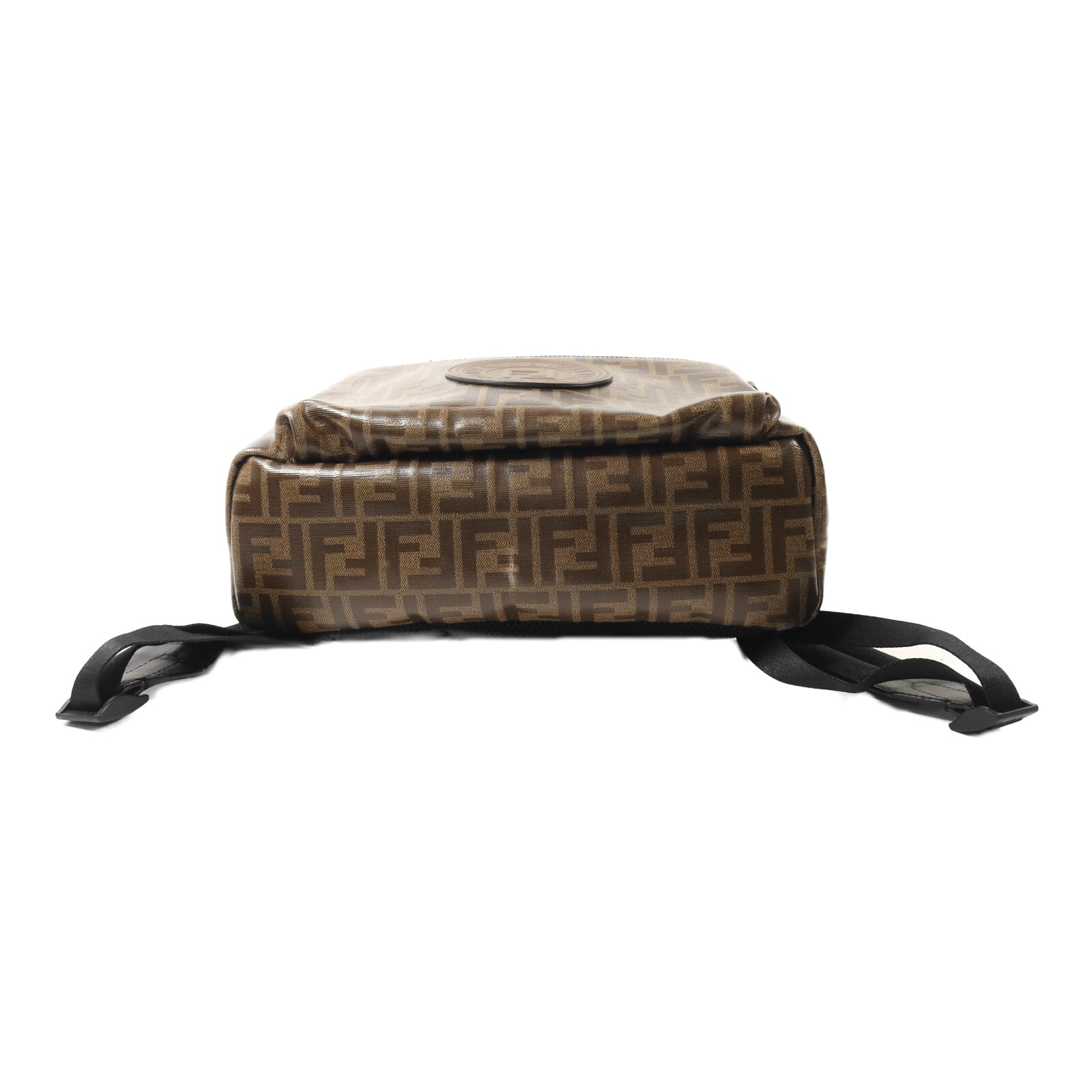 FENDI 塗層帆布Rucksack銀扣背包