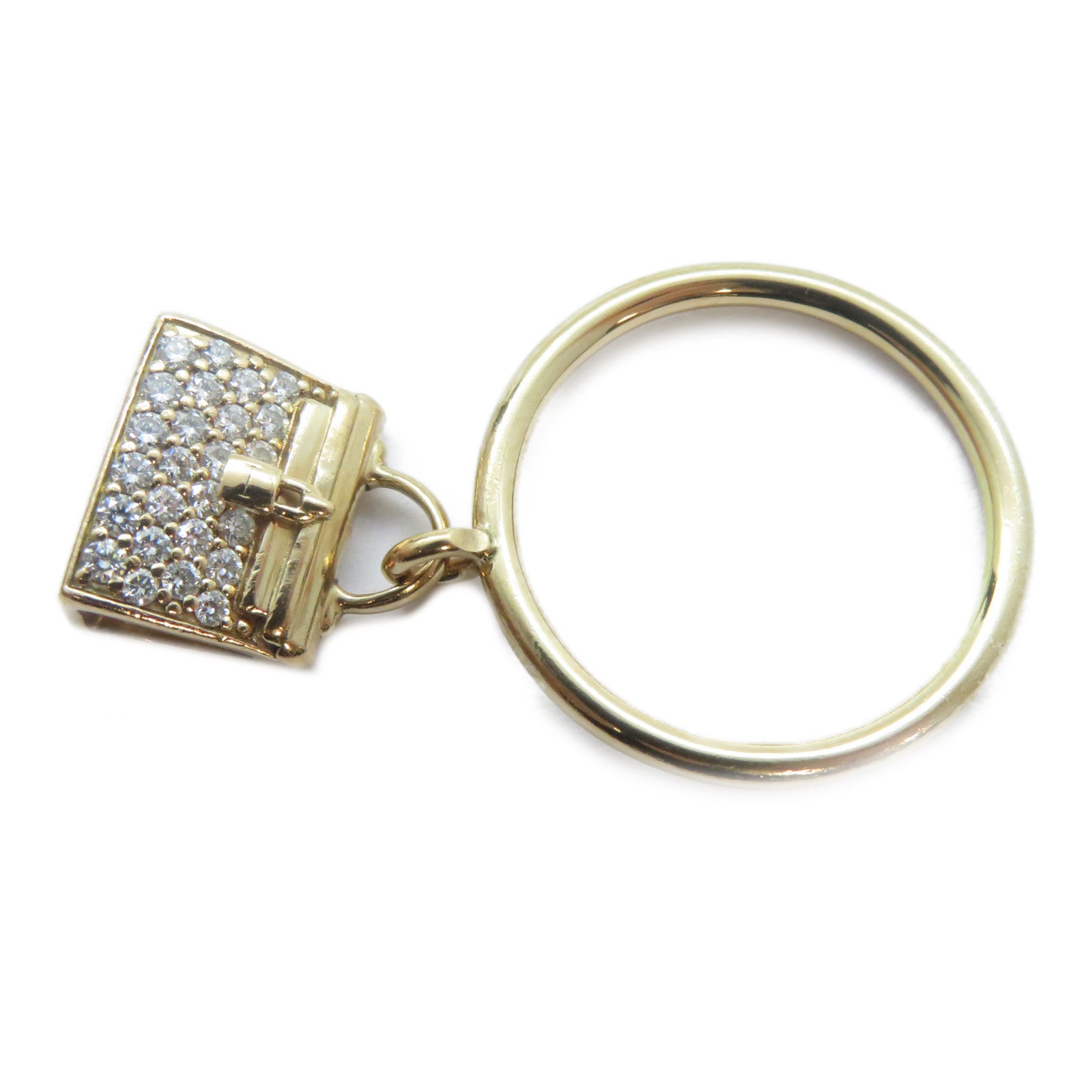 HERMES 18K玫瑰金Diamond Amulettes Kelly Ring鑽石戒指HERMES#51/US#5.5