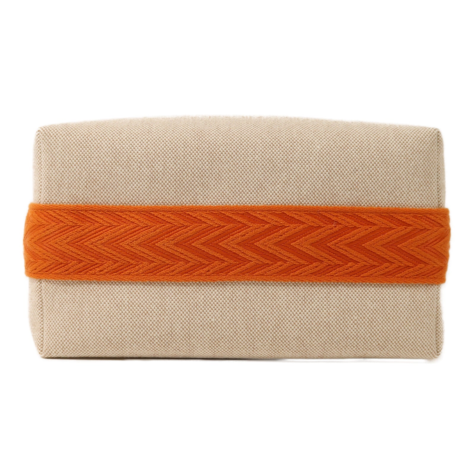 HERMES 帆布Bride A Brac PM銀扣手挽袋