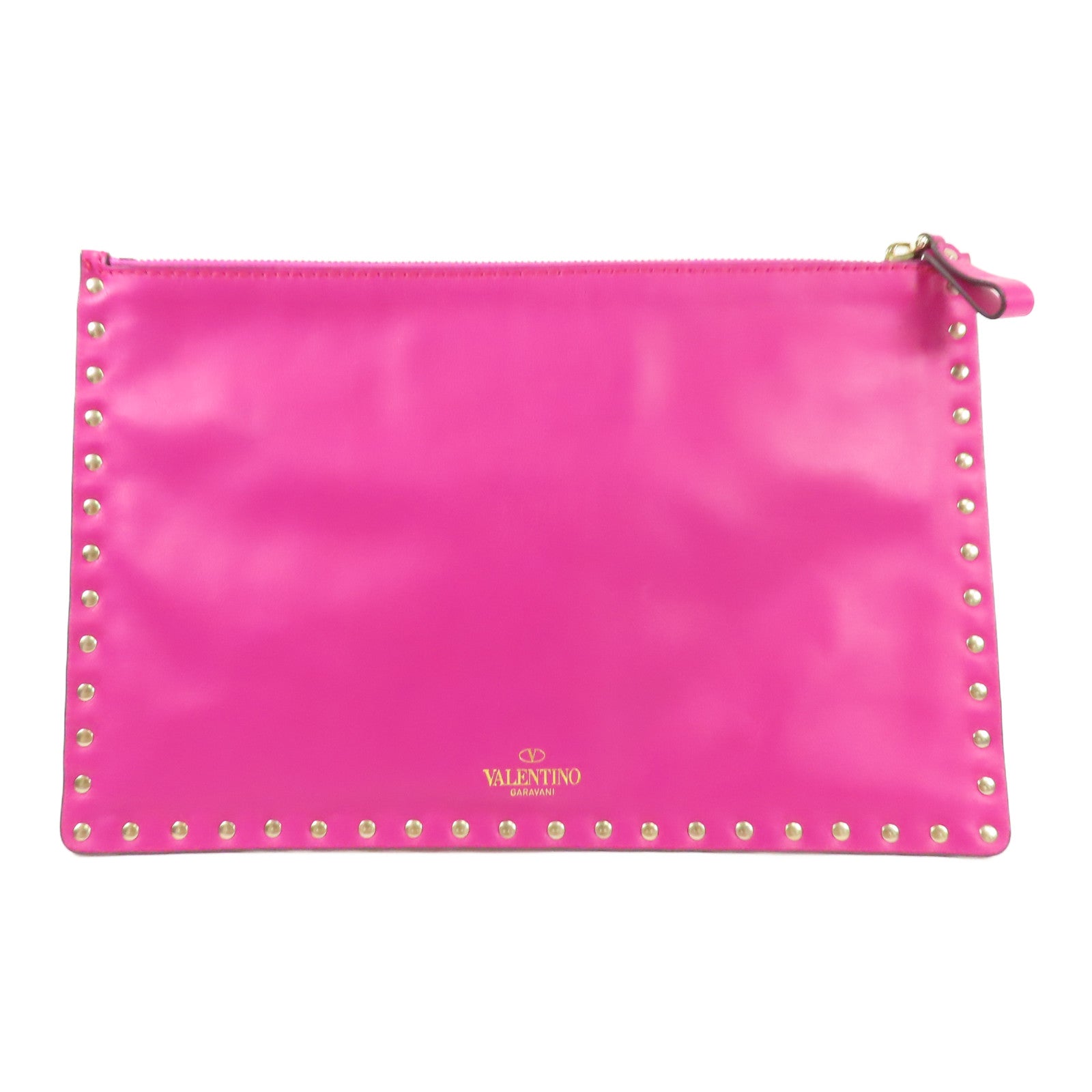 Valentino 牛皮皮革Hand Bag金扣手拿包