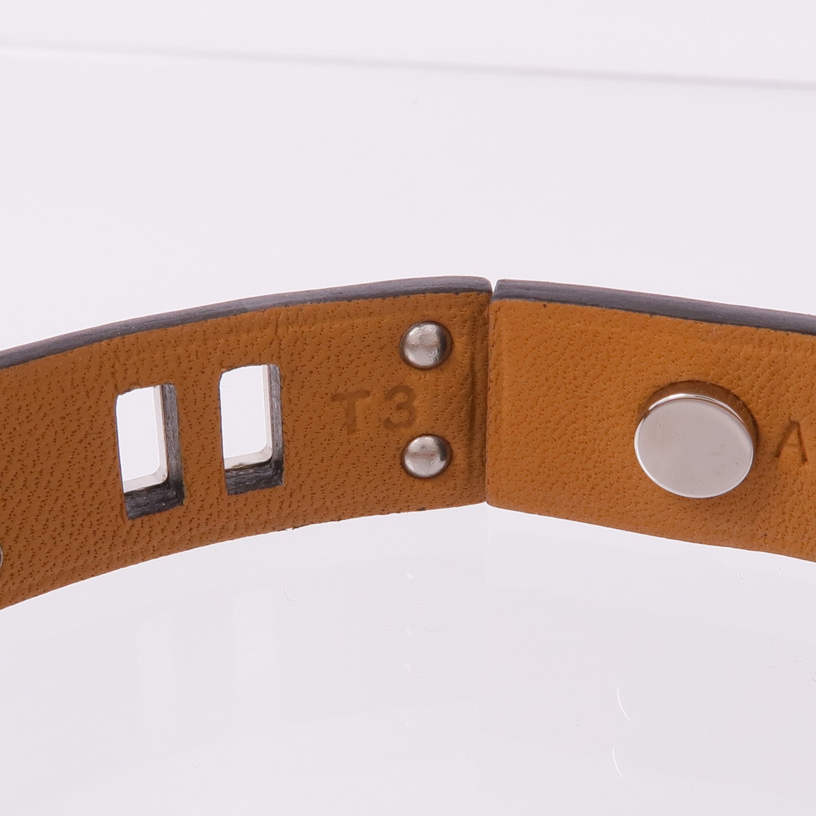 HERMES Swift皮革Mini Dog Bracelet銀扣手帶