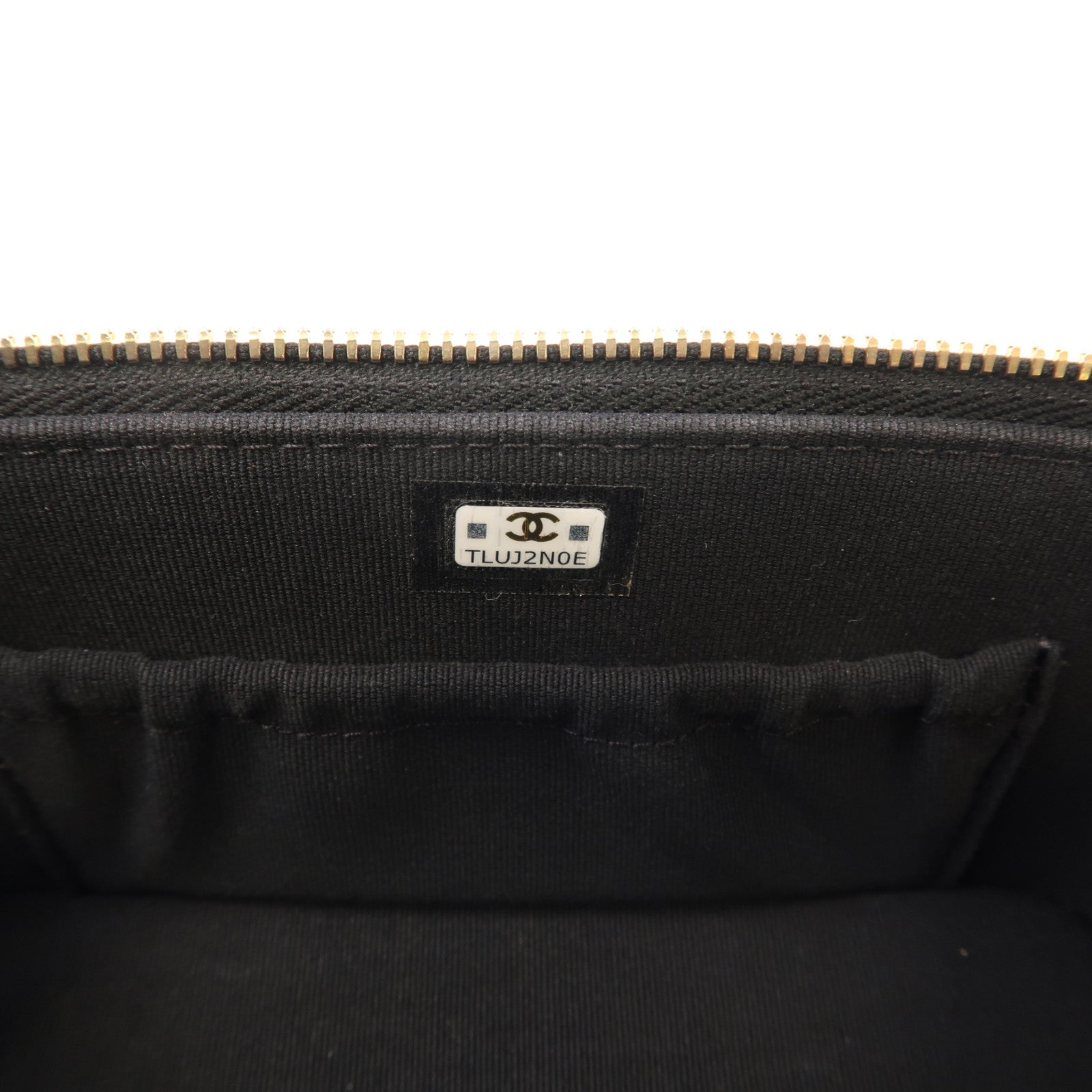 CHANEL 菱格牛皮皮革Vanity Case金扣手挽肩背兩用袋黑色