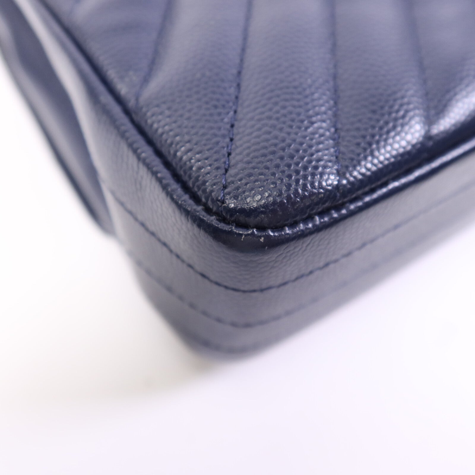 CHANEL 牛皮皮革Classic Flap Chevron銀扣鏈帶肩背袋