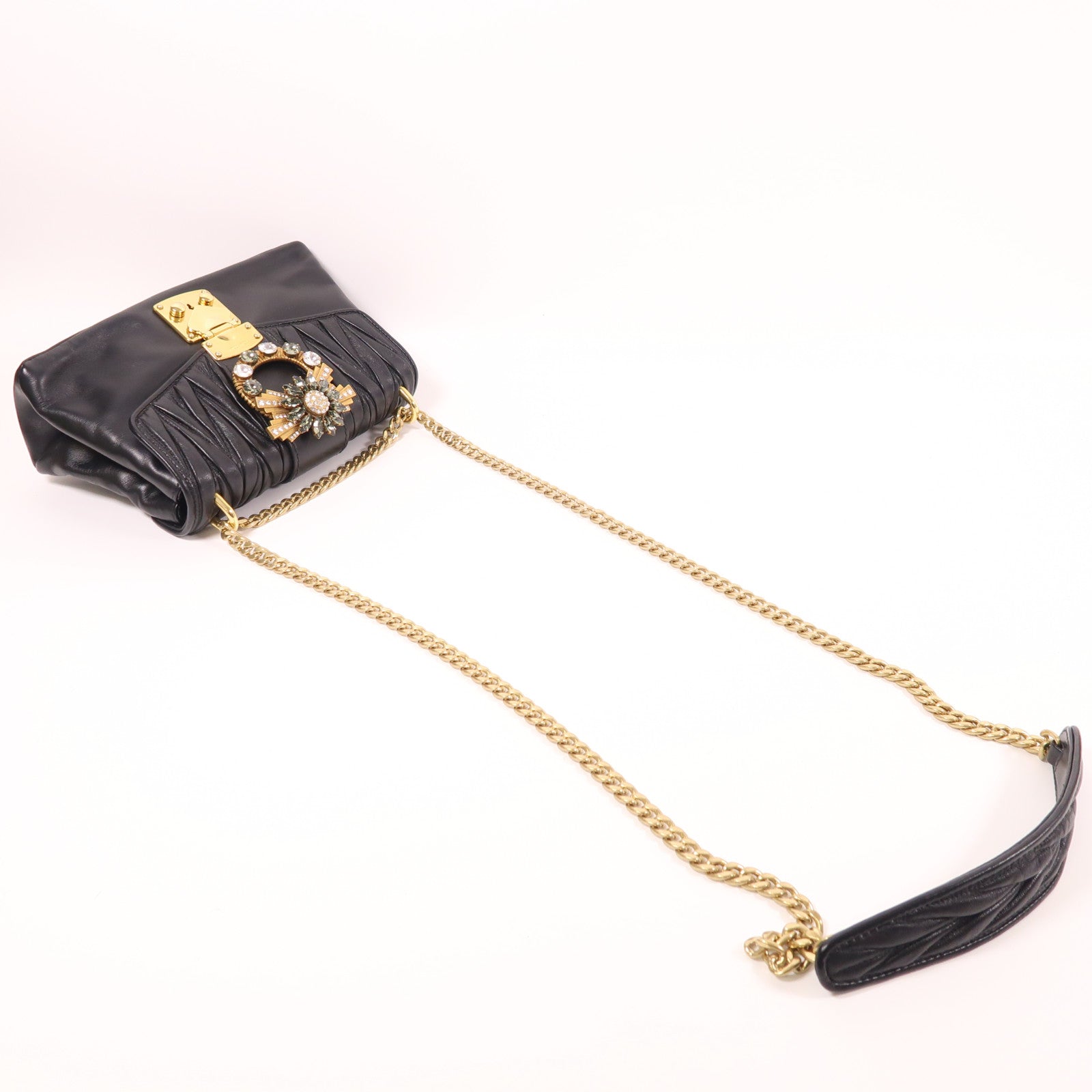 Miu Miu 皮革Chain Shoulder Bag鏈帶肩背袋