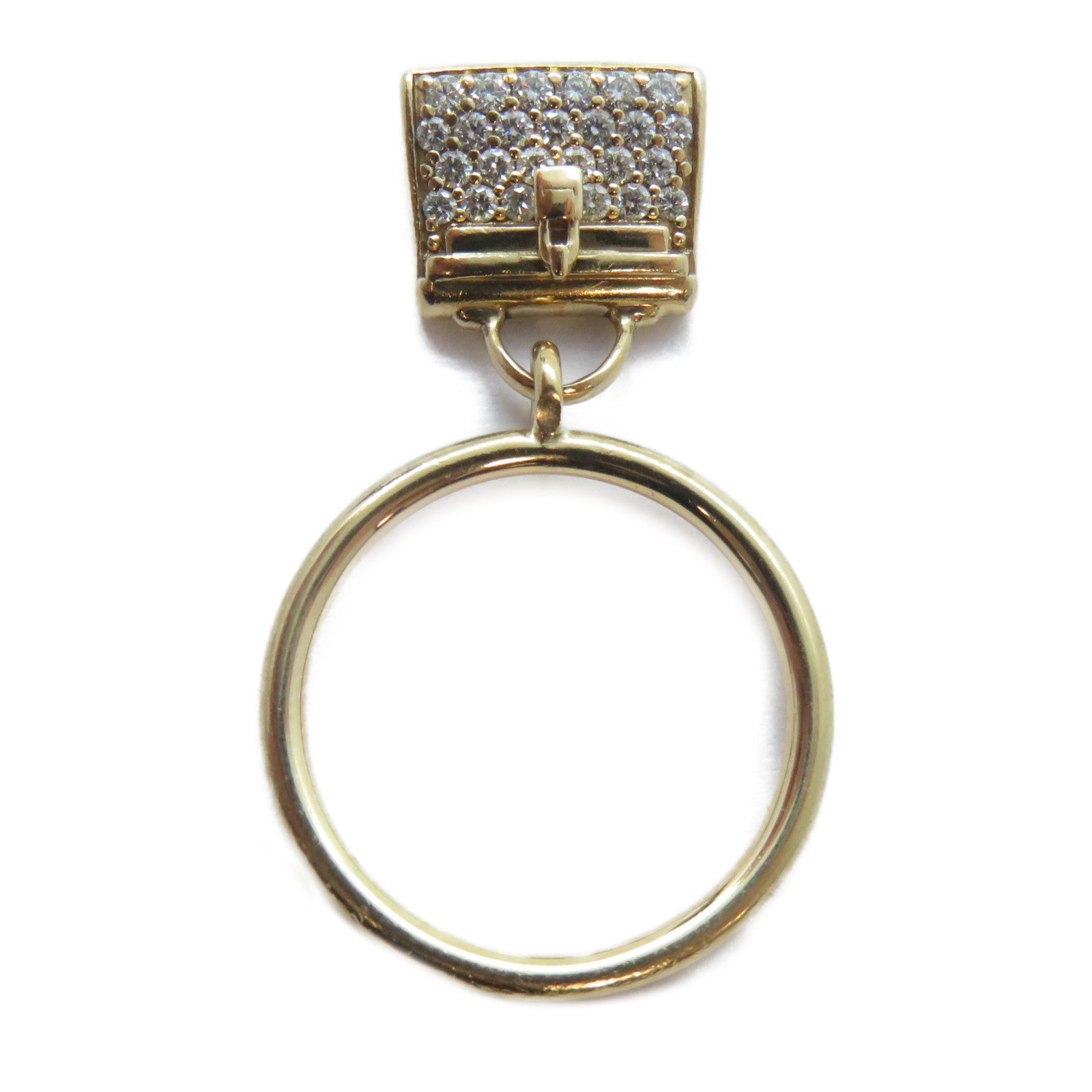 HERMES 18K玫瑰金Diamond Amulettes Kelly Ring鑽石戒指HERMES#51/US#5.5