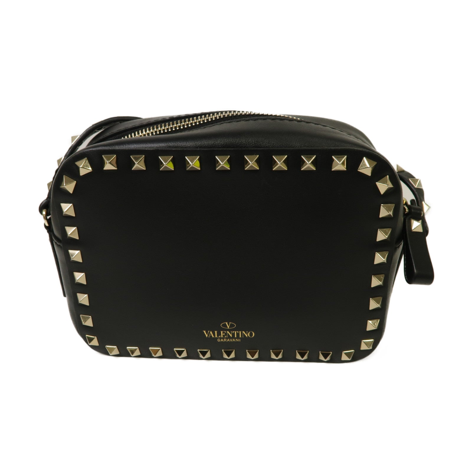 Valentino 牛皮皮革Shoulder Bag金扣肩背袋黒色