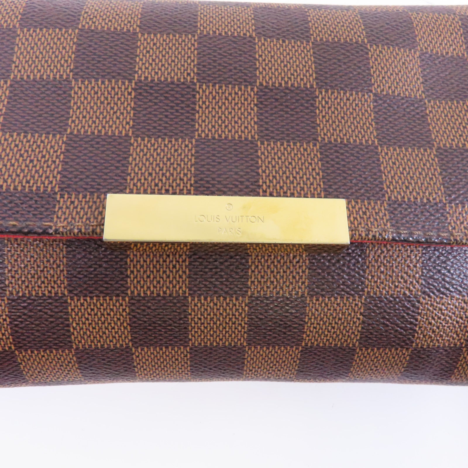 LOUIS VUITTON Damier Favroite PM金扣手挽肩背兩用袋棕色