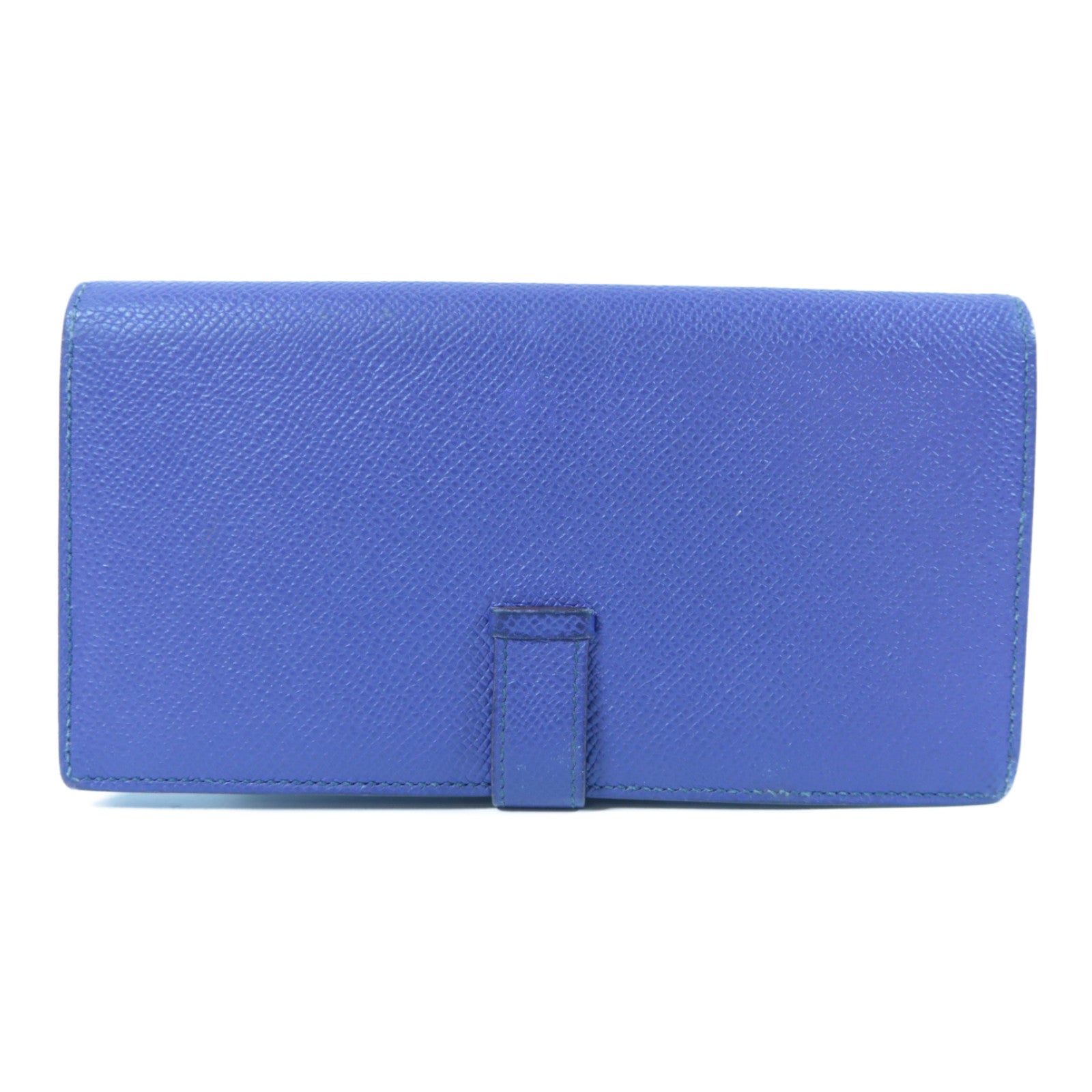 HERMES 【激減優惠】Epsom皮革Bearn Long Wallet銀扣長錢包藍色