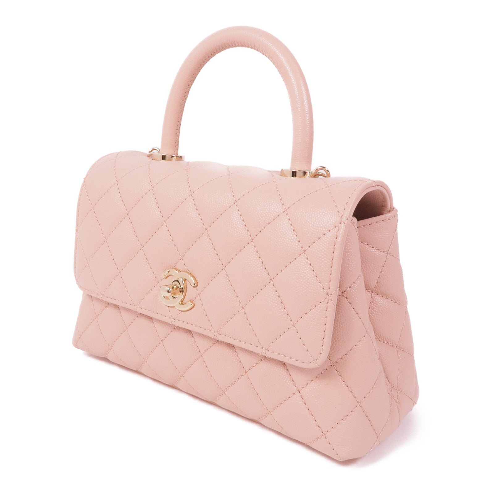 CHANEL 牛皮皮革Coco Handle Small金扣手挽肩背兩用袋