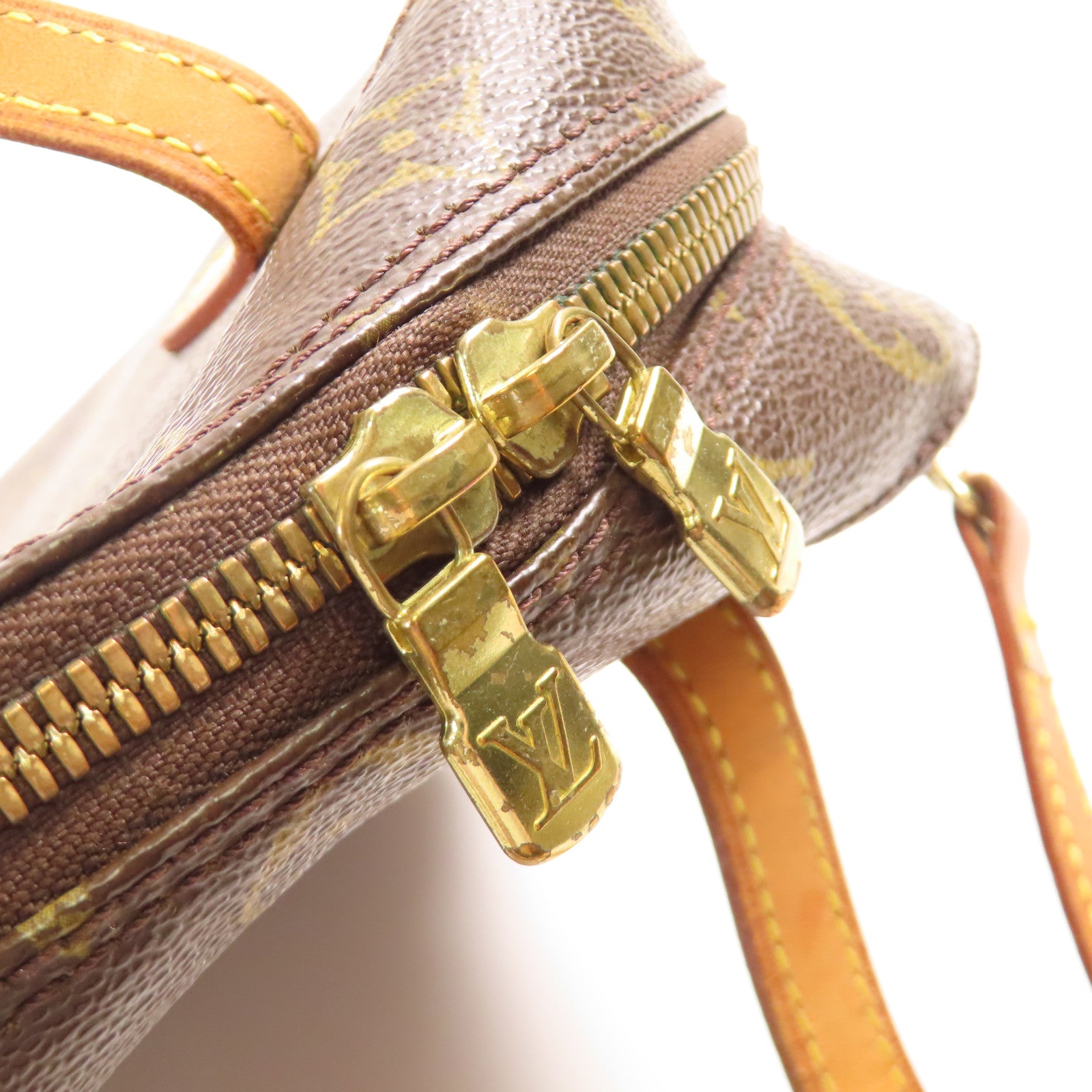 LOUIS VUITTON Monogram Spontini金扣手挽肩背兩用袋棕色