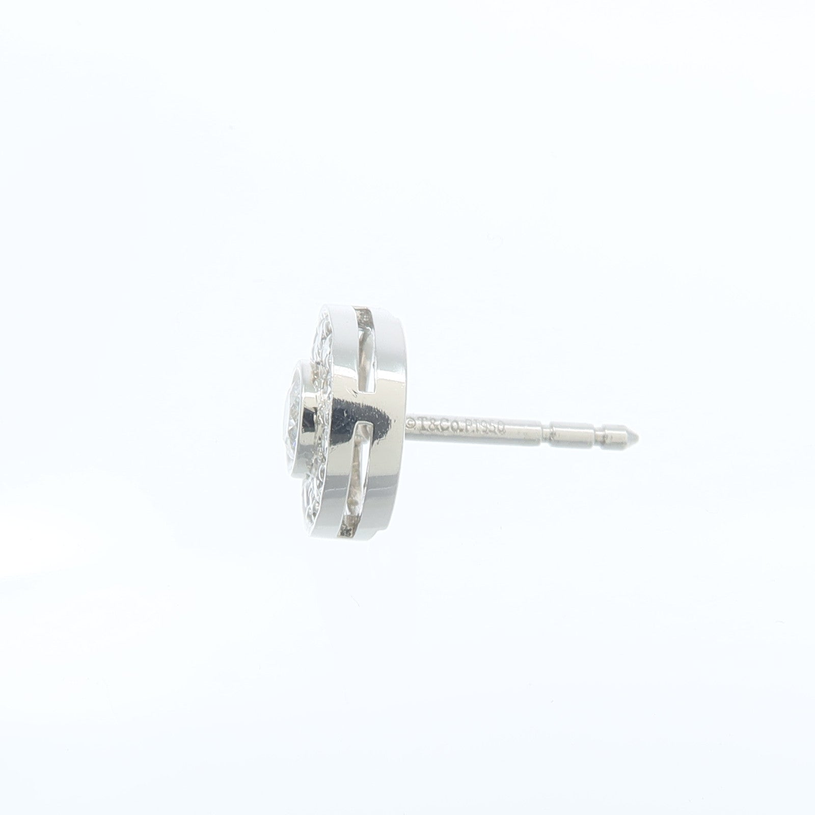 TIFFANY＆CO PT950鉑金Diamond Circle Earrings鑽石耳環