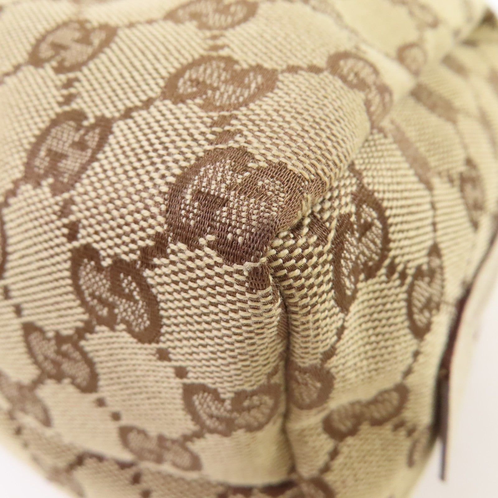 GUCCI GG帆布Hand Bag金扣手挽袋啡色