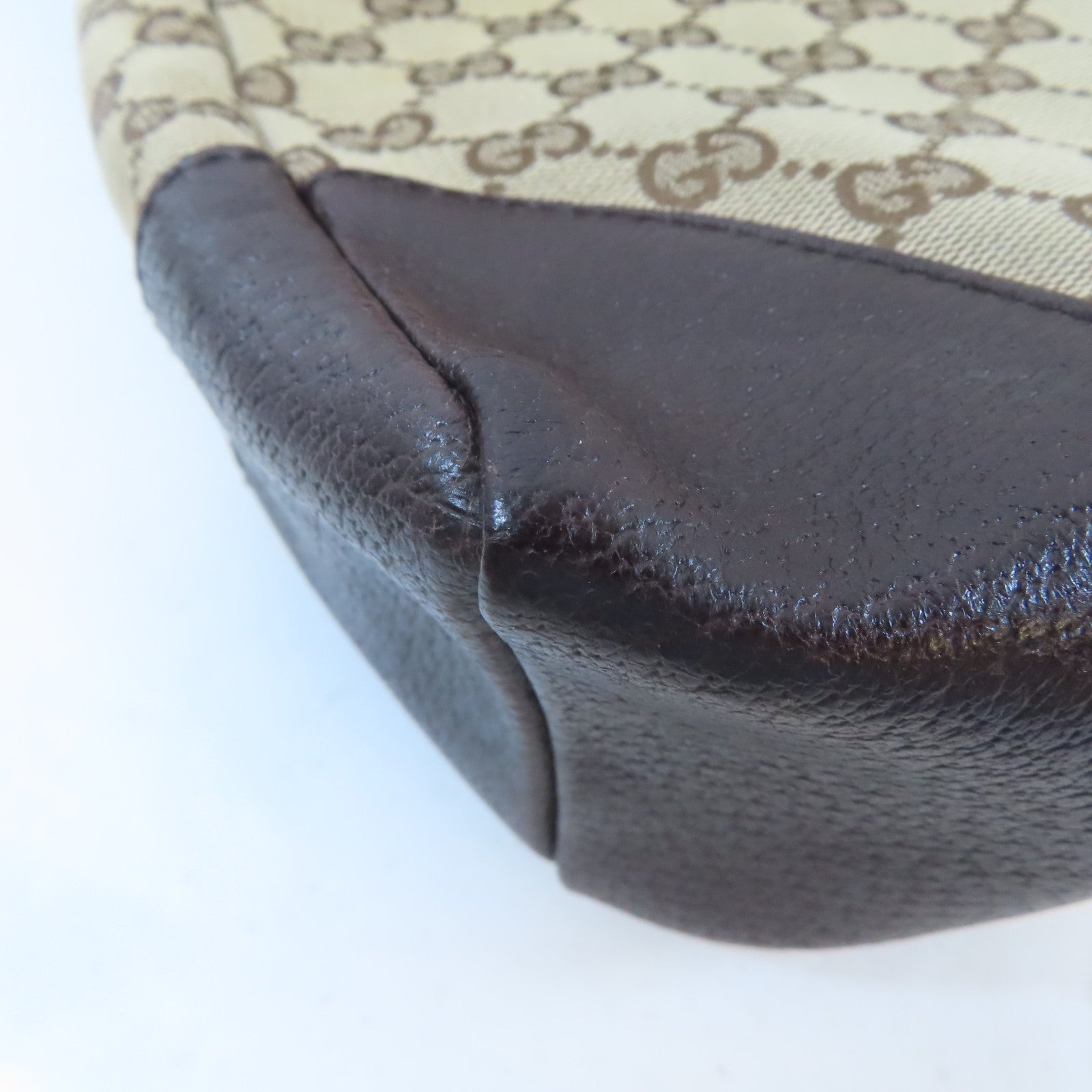 GUCCI 帆布Shoulder Bag銀扣肩背袋啡色