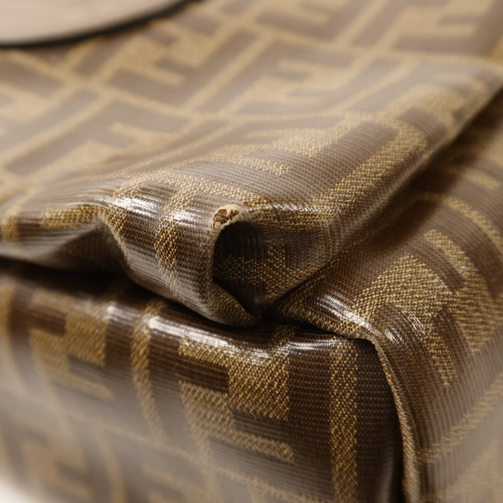 FENDI 塗層帆布Rucksack銀扣背包