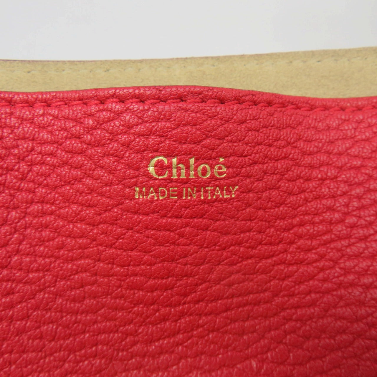 Chloe 【激減優惠】羊皮皮革Drew Shoulder Bag金扣鏈帶肩背袋紅色