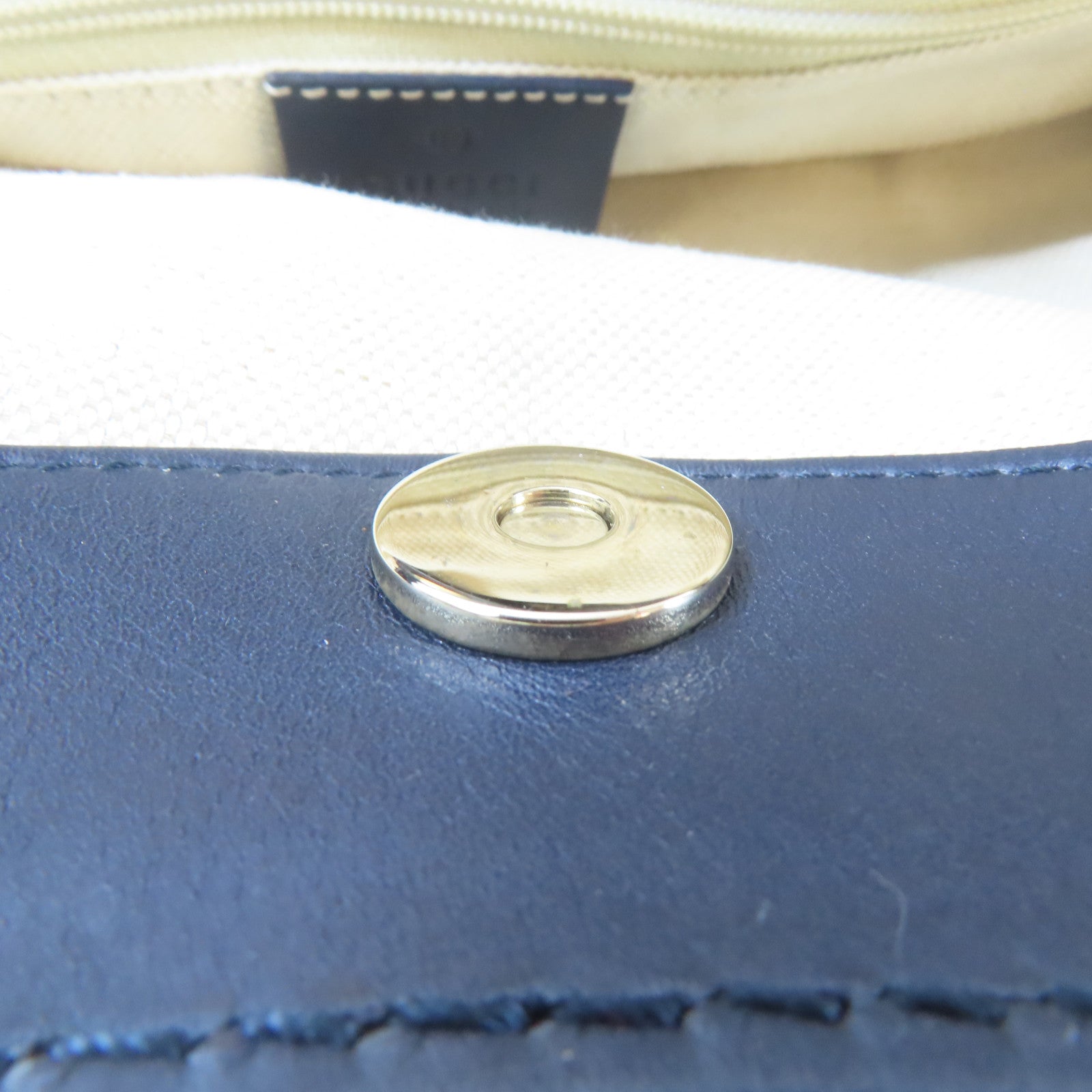 GUCCI 【激減優惠】帆布GG Sukey Canvas Handbag金扣肩背袋啡色/藍色