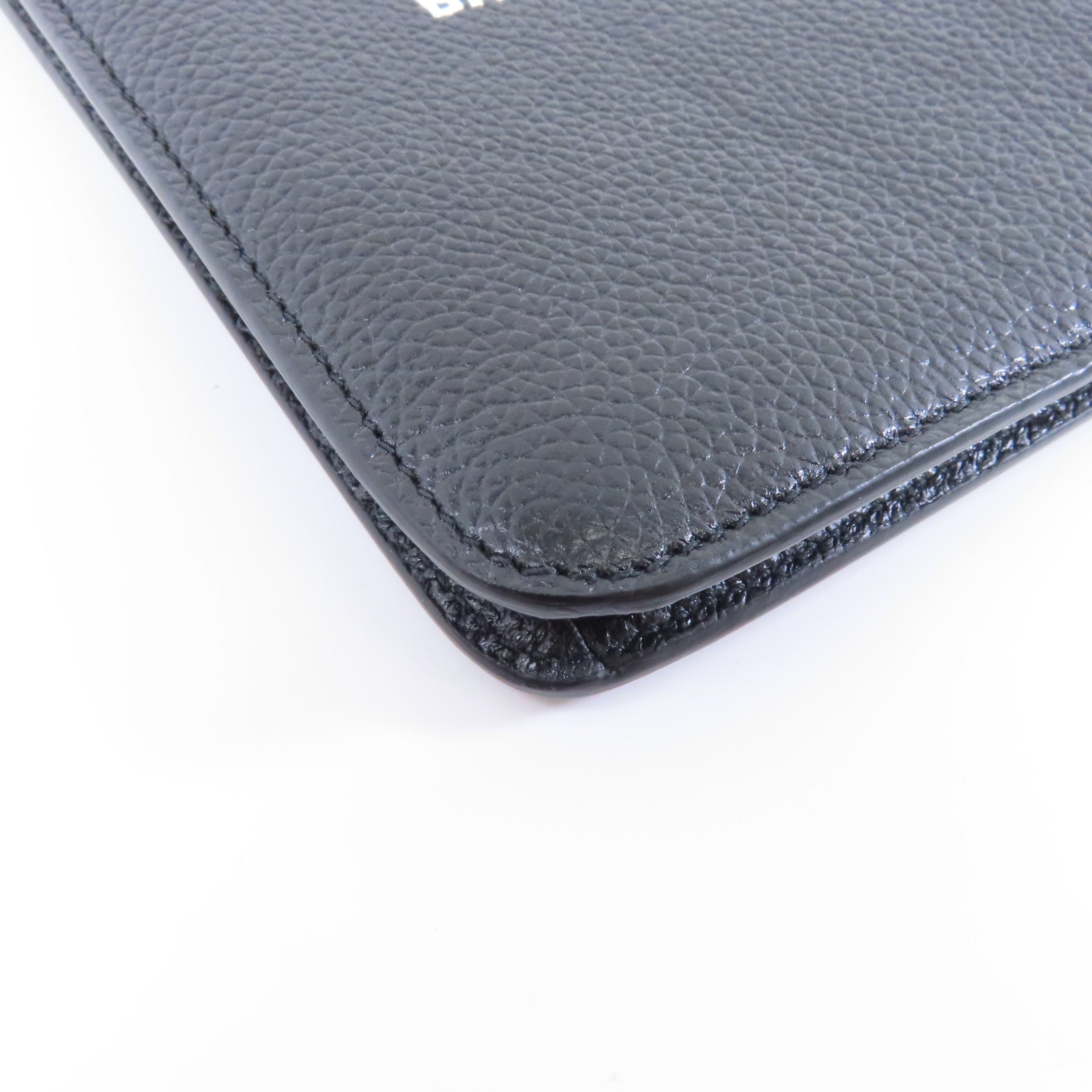BALENCIAGA 牛皮皮革Cash Phone Card Holder銀扣現金手機和卡包黑色