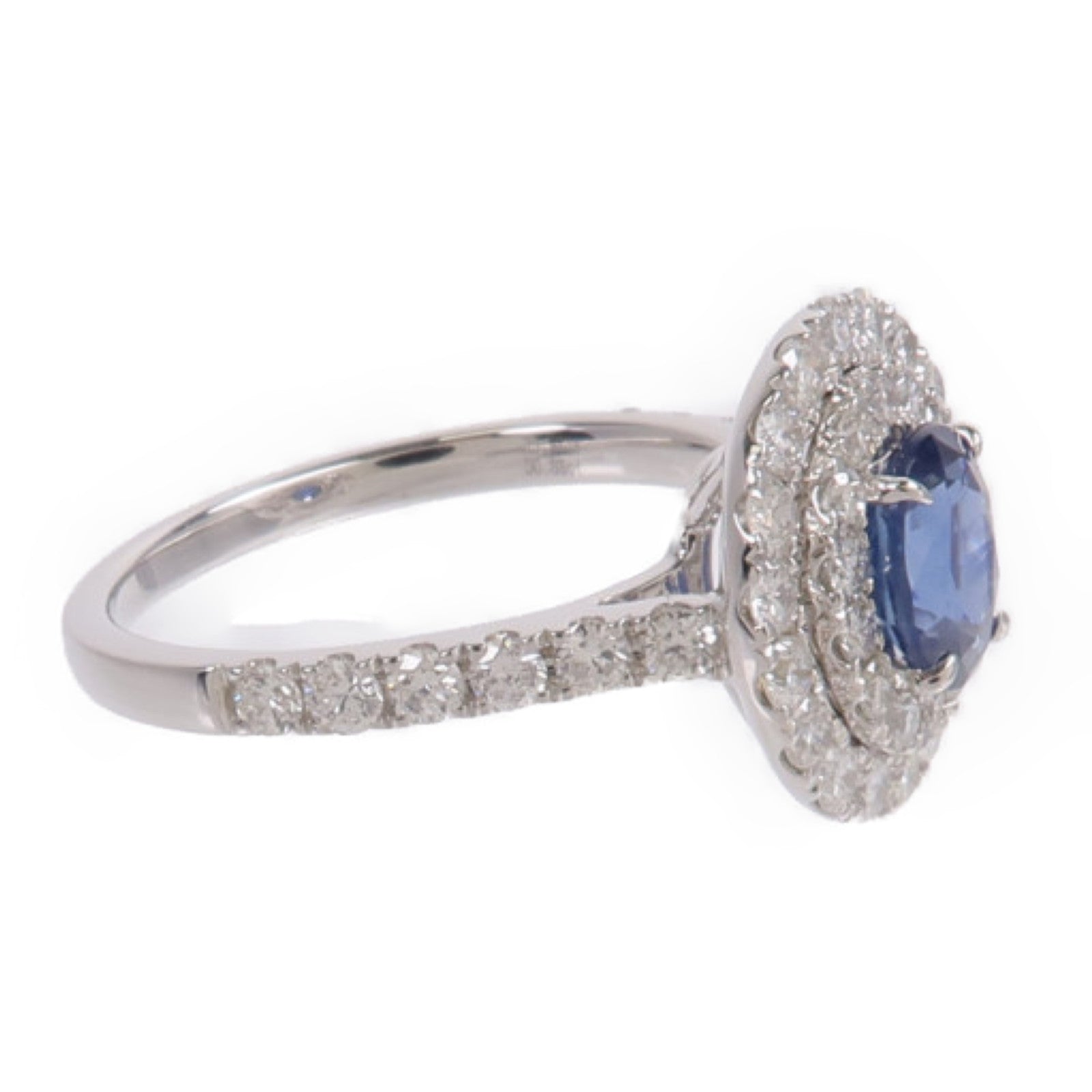 JEWELRY 18K白金Sapphire Diamond Ring藍寶石/鑽石戒指
