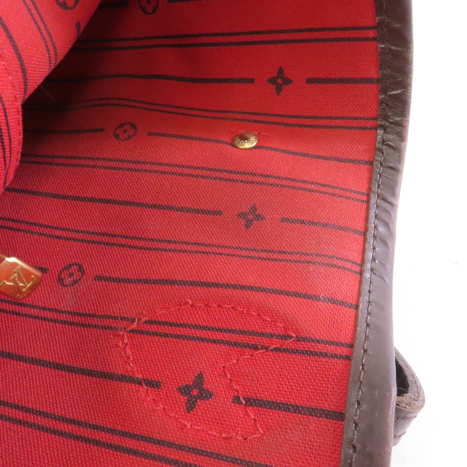 LOUIS VUITTON 【激減優惠】Damier Neverfull PM金扣肩背袋啡色